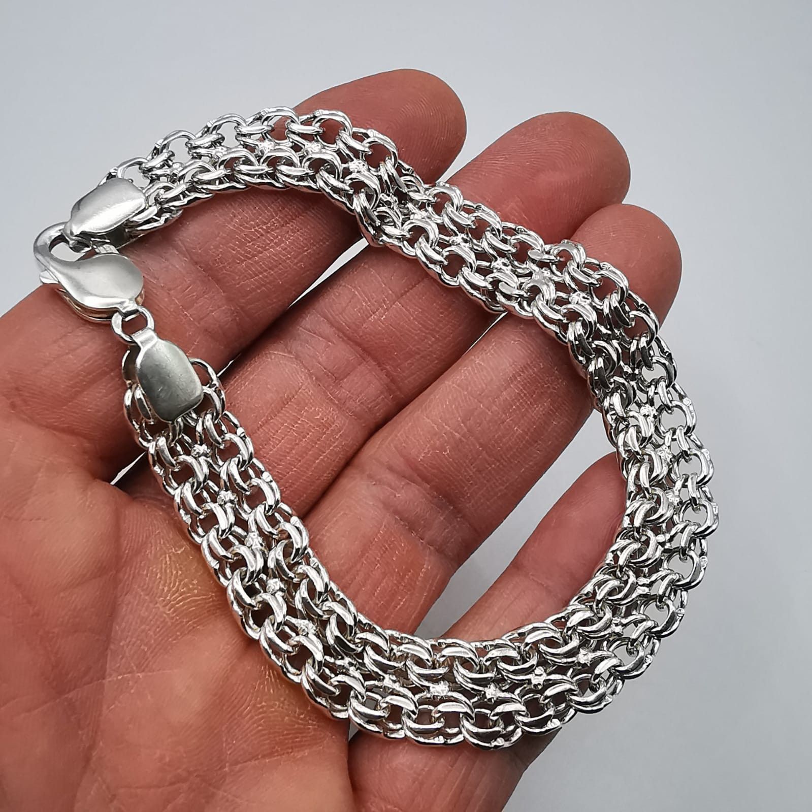 Sterling Silver Vintage Bracelet 925 Sterling Silver, Handmade,seal, 31,92g Size ONE SIZE - 5 Thumbnail