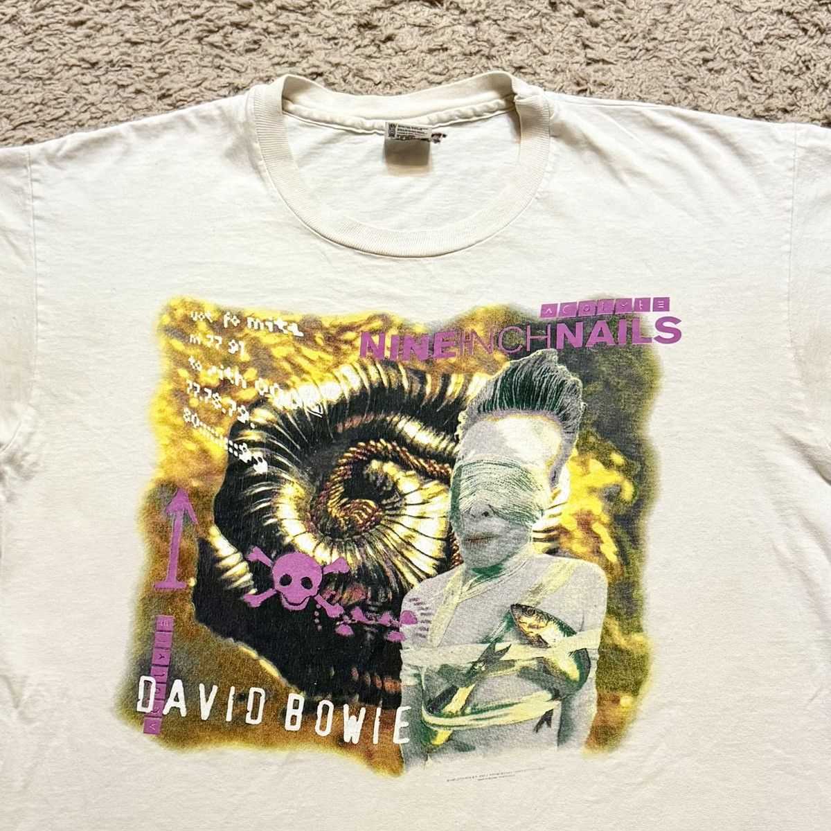 Vintage Vintage 1995 Nine Inch Nails & David Bowie Tour Tee Size US XL / EU 56 / 4 - 3 Thumbnail