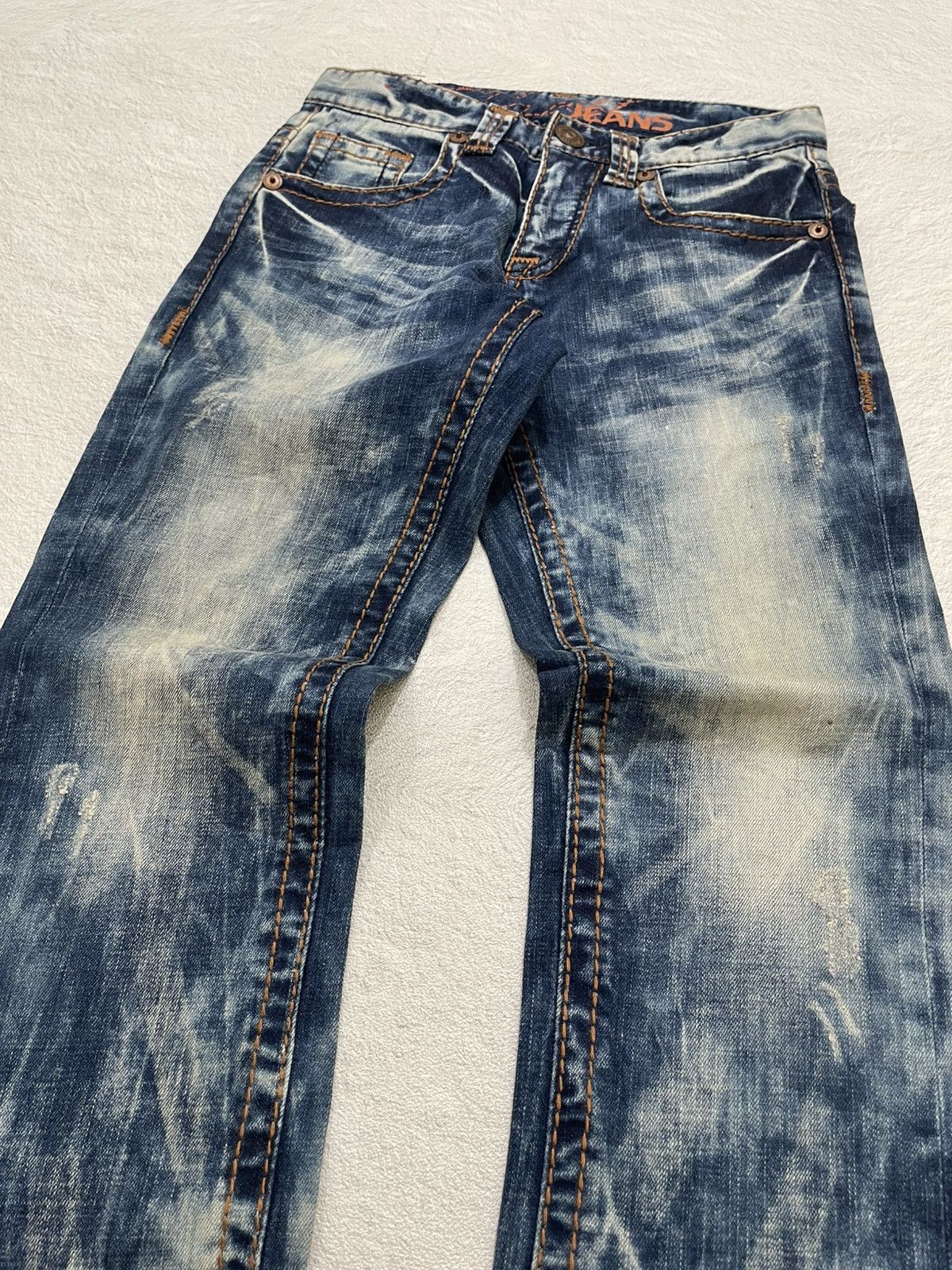 Hysteric Glamour 2000s Vintage Acid Washed Distressed Fading Denim Y2K Size US 28 / EU 44 - 2 Thumbnail