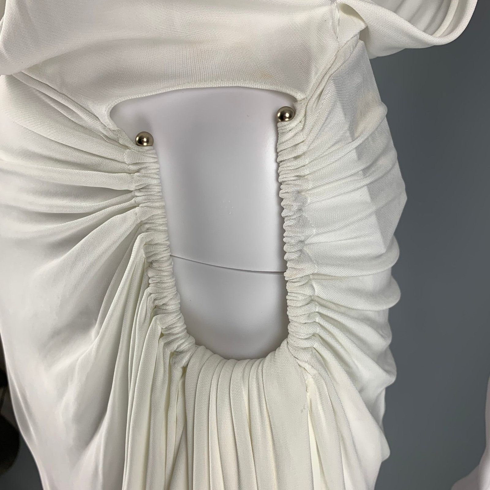 Christopher Esber CHRISTOPHER ESBER Size 6 White Viscose Draped Long Dress Size M / US 6-8 / IT 42-44 - 2 Thumbnail