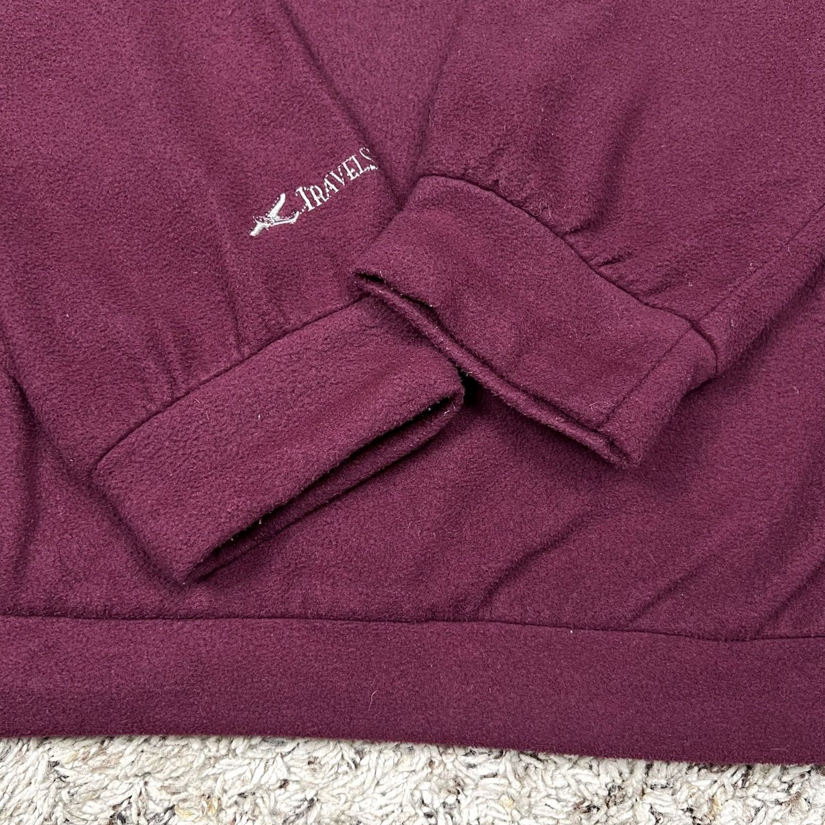 Vintage VINTAGE Travel Smith Sweatshirt Mens XL V-Neck Burgundy Fleece Embroidered Logo USA 90s Size US XL / EU 56 / 4 - 5 Thumbnail