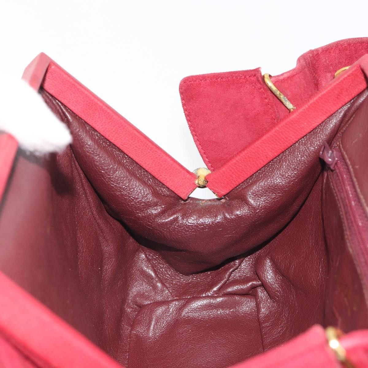 Chanel CHANEL Matelasse Hand Bag Suede Red Gold CC Auth 197450A - Size ONE SIZE - 19 Thumbnail