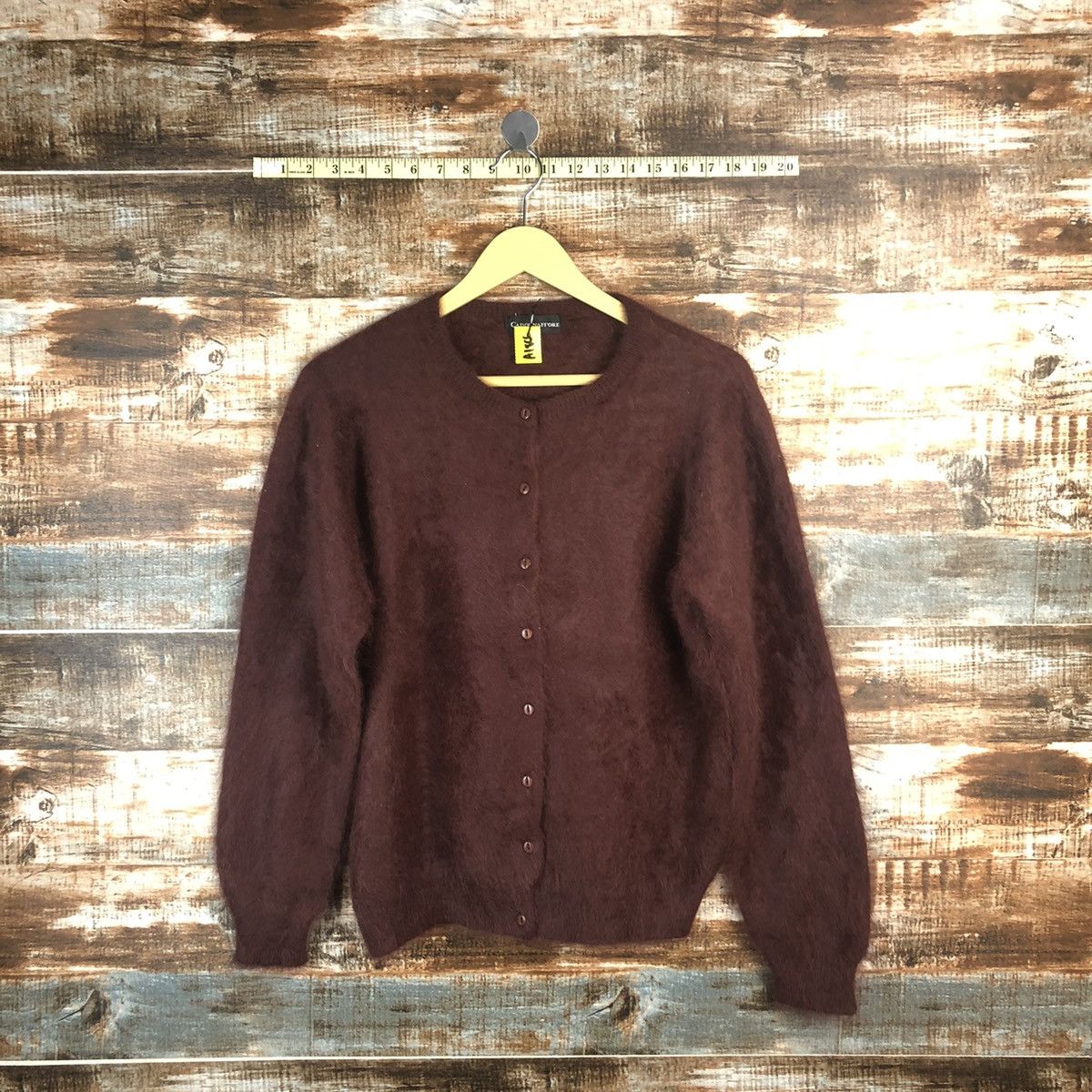 Japanese Brand Candornafi’ore Maroon mohair fur Cardigan Knitwear #A1866 Size M / US 6-8 / IT 42-44 - 1 Thumbnail