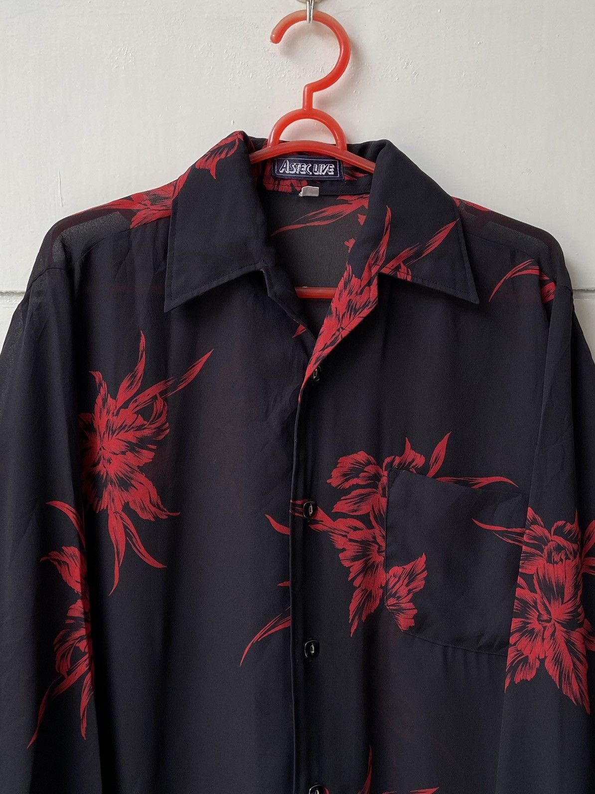 Designer × Japanese Brand ASTEC LIVE Black Flower Motive Shirt Size US S / EU 44-46 / 1 - 3 Thumbnail