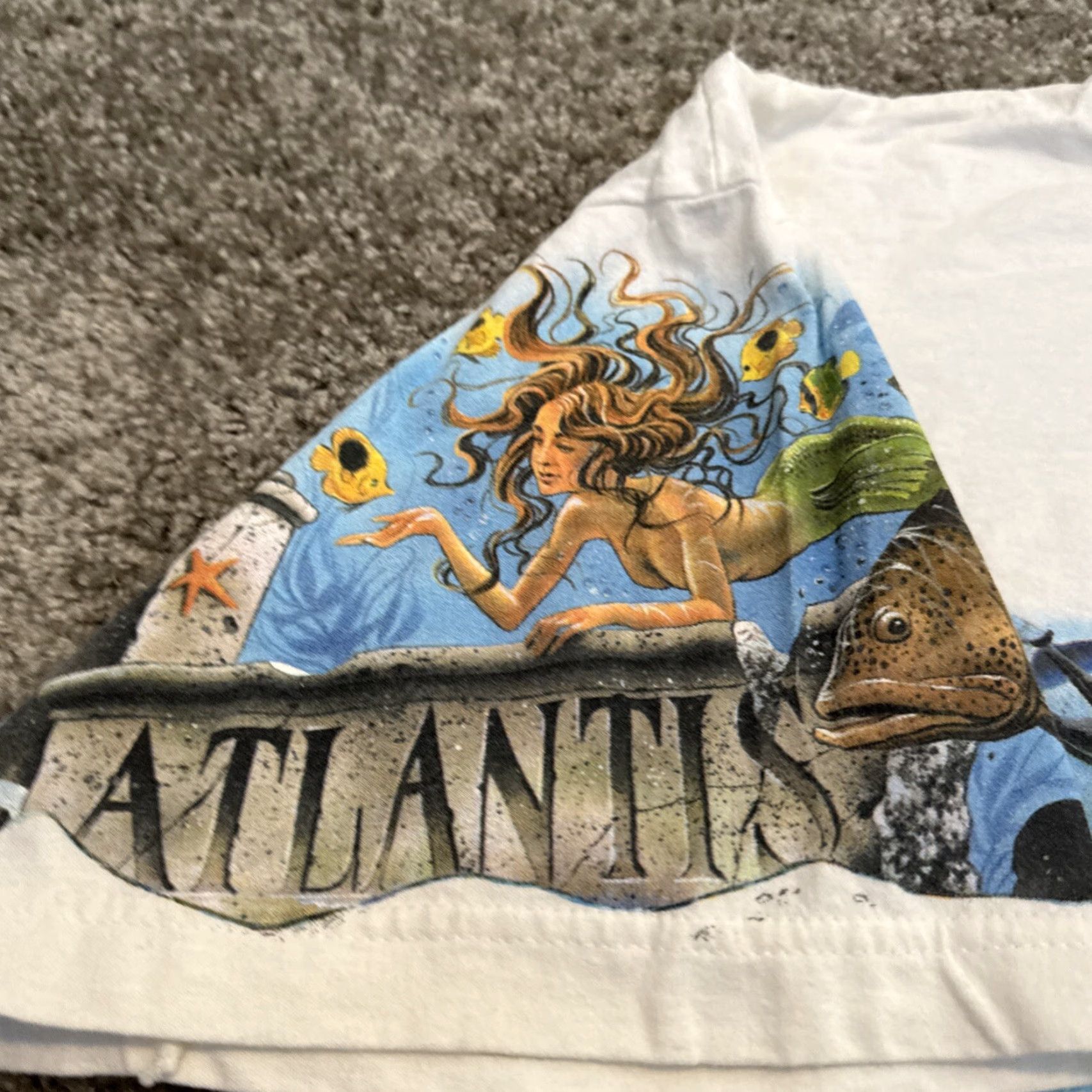 Vintage VTG Caribbean Soul Wrap Around T-Shirt Nature Ocean Fairy White XL 1995 Mens Size US XL / EU 56 / 4 - 6 Thumbnail