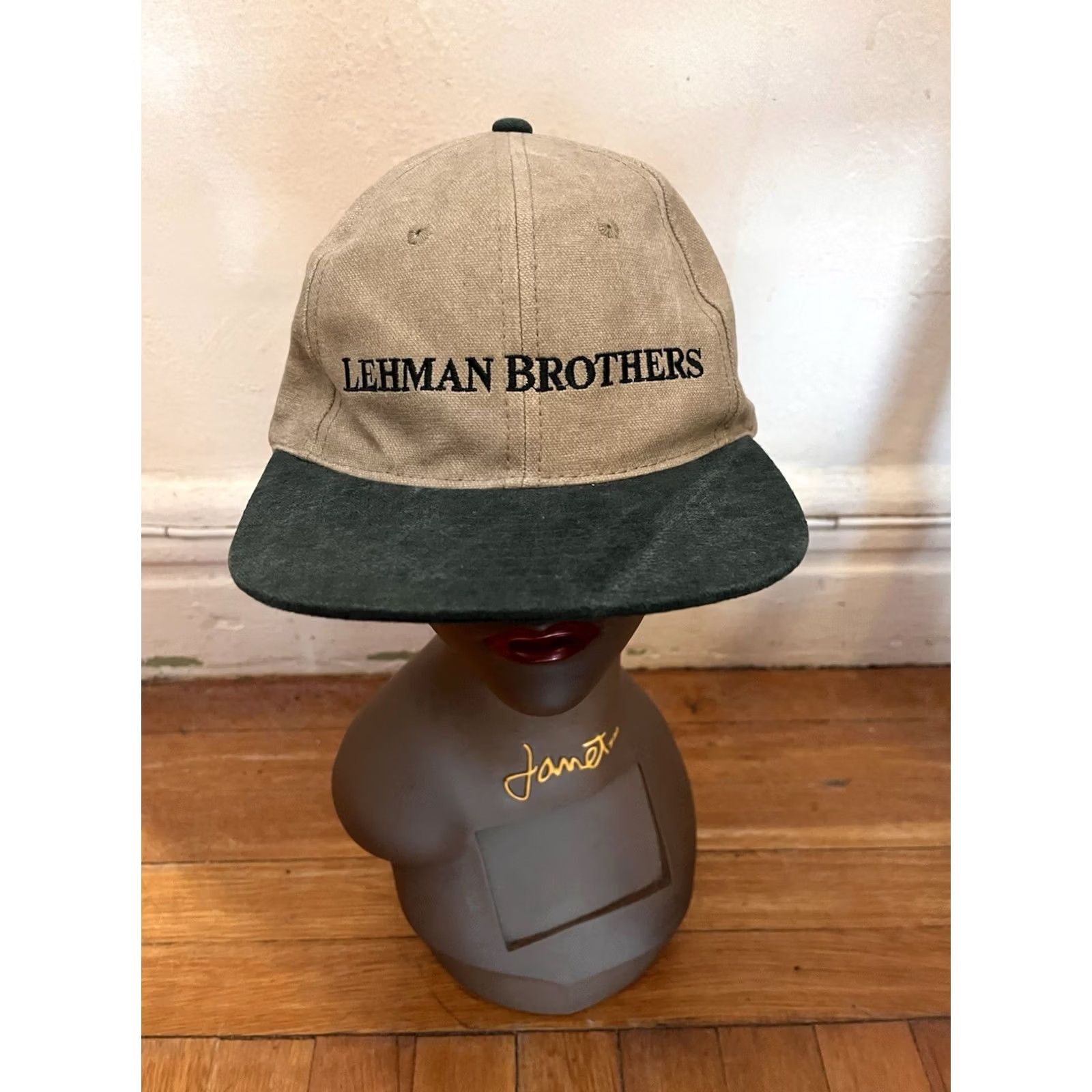Vintage VINTAGE Lehman Brothers US Open Tennis Hat One Size Beige Baseball Cap Men Adjustable 90s Cotton Solid Size ONE SIZE - 2 Thumbnail