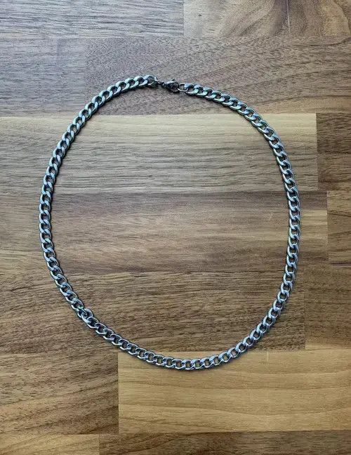Jewelry Silver Chain - Cuban Style Size ONE SIZE - 4 Thumbnail