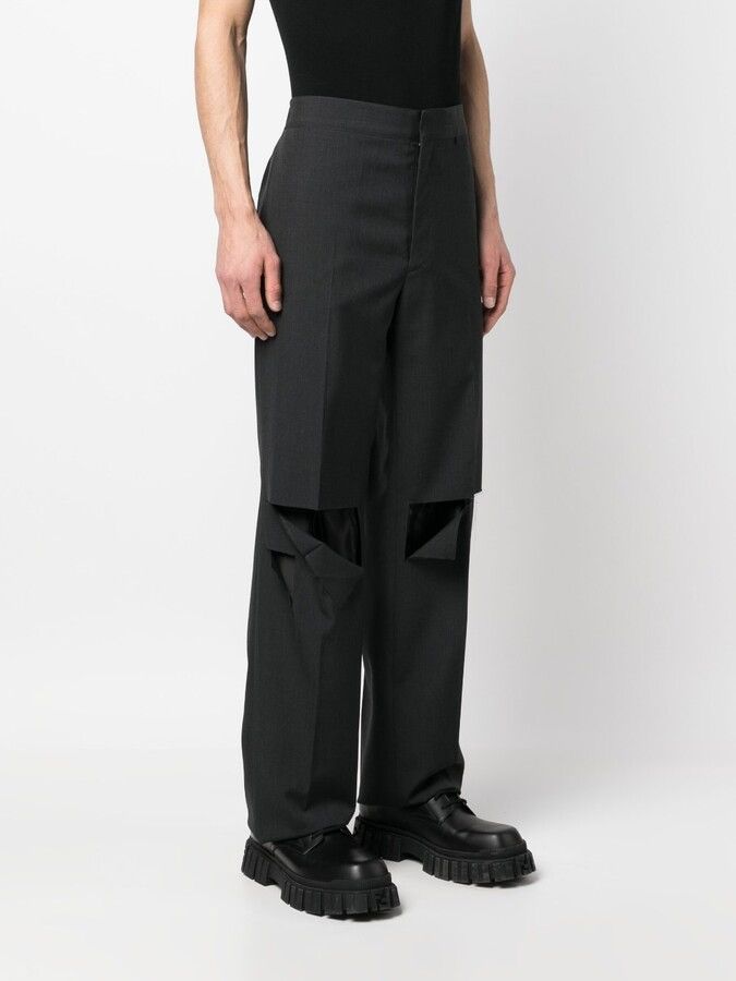 Givenchy Givenchy Ripped Wool Trousers Size US 34 / EU 50 - 2 Thumbnail