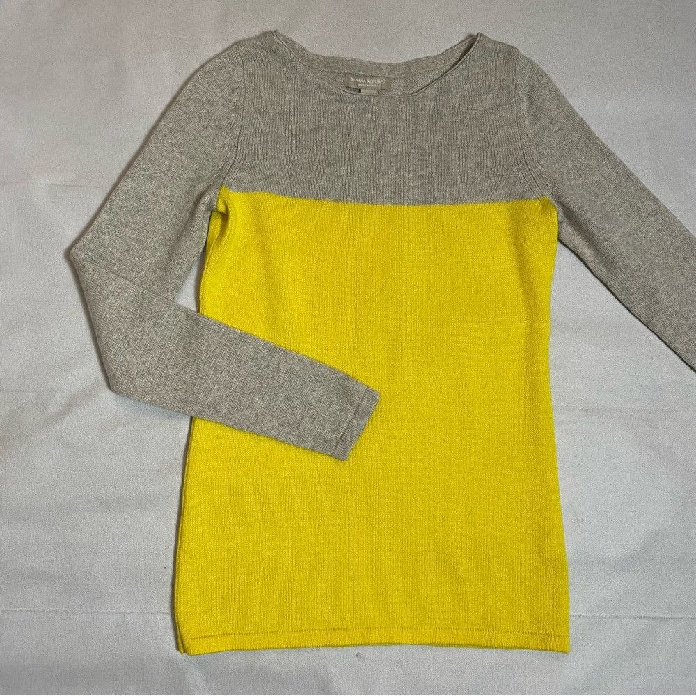 Banana Republic Banana Republic Wool Cashmere Colorblock Yellow Grey Sweate Size S / US 4 / IT 40 - 5 Thumbnail