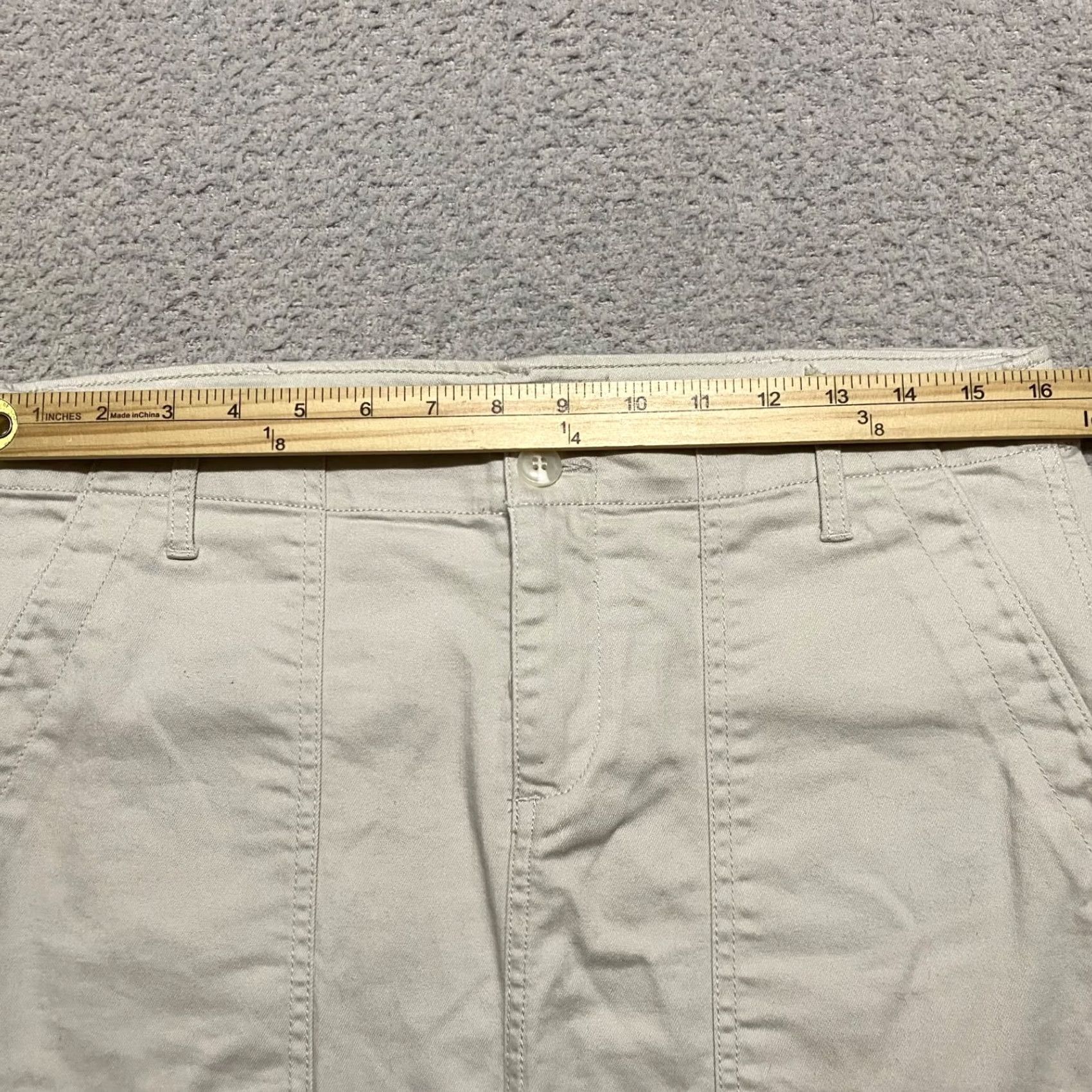 Vintage Liverpool Women Skirt 10 Beige Light Pockets Straight Pencil Button Fly Casual Business Party Mini Size 32" / US 10 / IT 46 - 7 Thumbnail