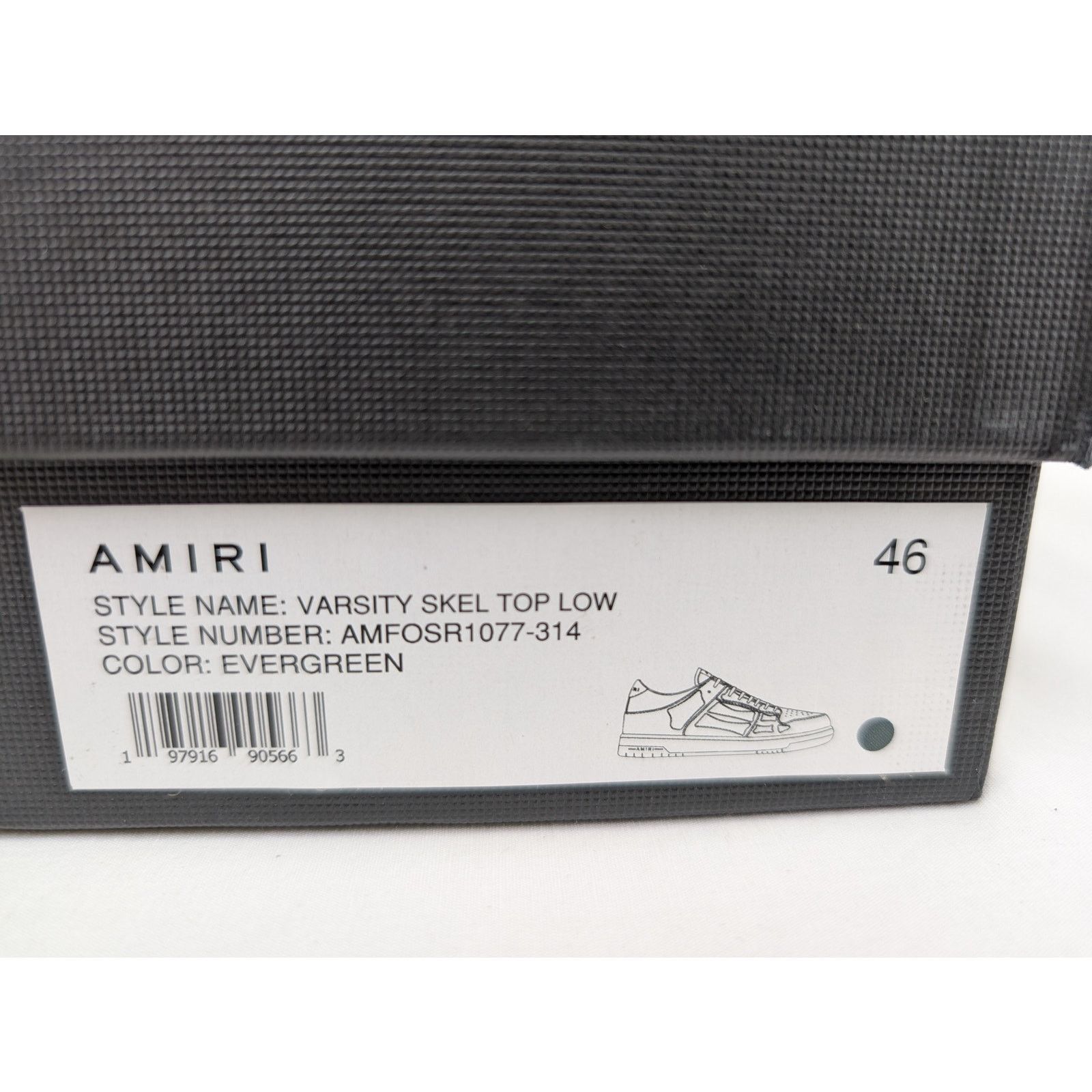 Amiri o1rshd1 Varsity Skel Skeleton Top Low Sneakers in Evergreen Size US 13 / EU 46 - 21 Thumbnail