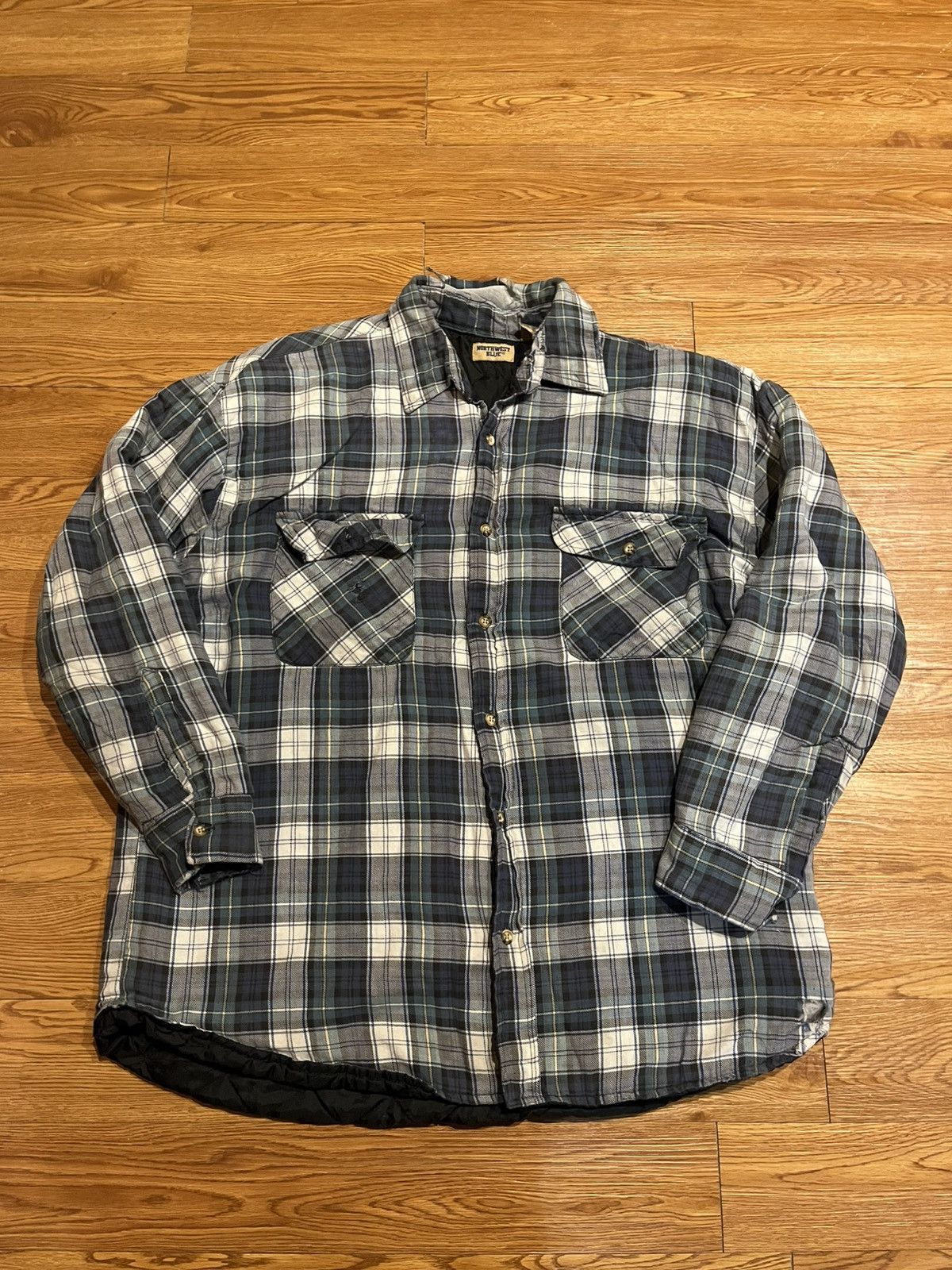 Vintage vintage 90’s blue plaid distressed button up jacket Size US XL / EU 56 / 4 - 1 Thumbnail