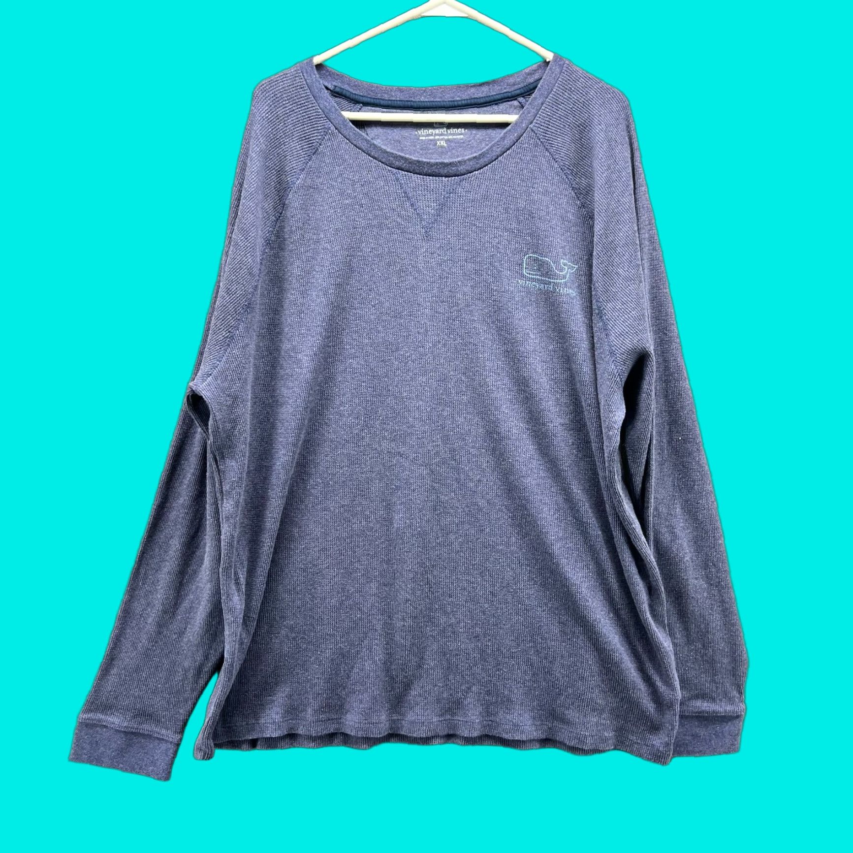 Vineyard Vines Vineyard Vines Shirt Mens 2XL Blue Whale Logo Long Sleeve Waffle Knit Cotton Size US XXL / EU 58 / 5 - 1 Thumbnail