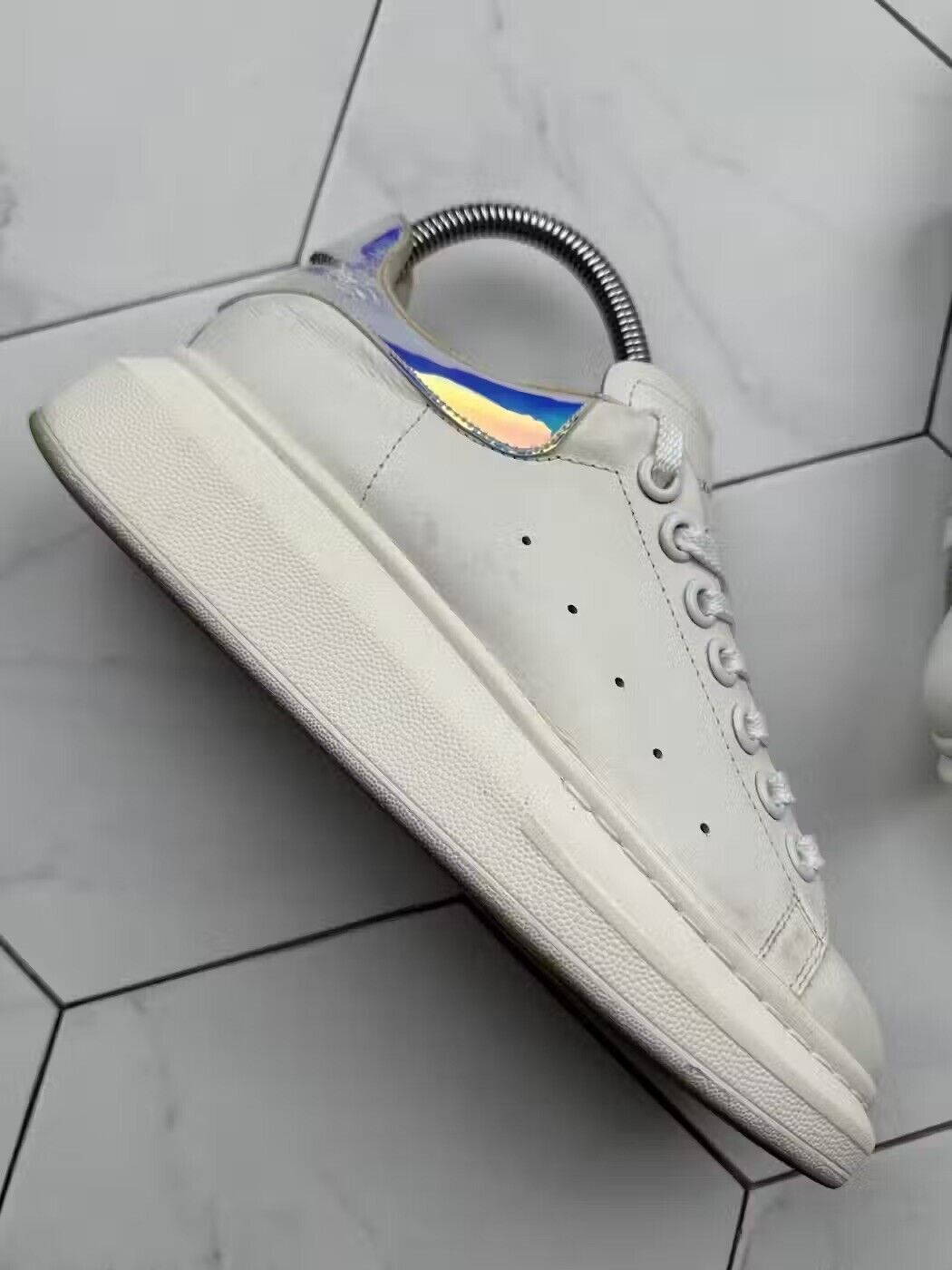 Alexander McQueen Alexander McQueen Oversized Leather Sneakers (B127) Size US 7 / IT 37 - 2 Thumbnail
