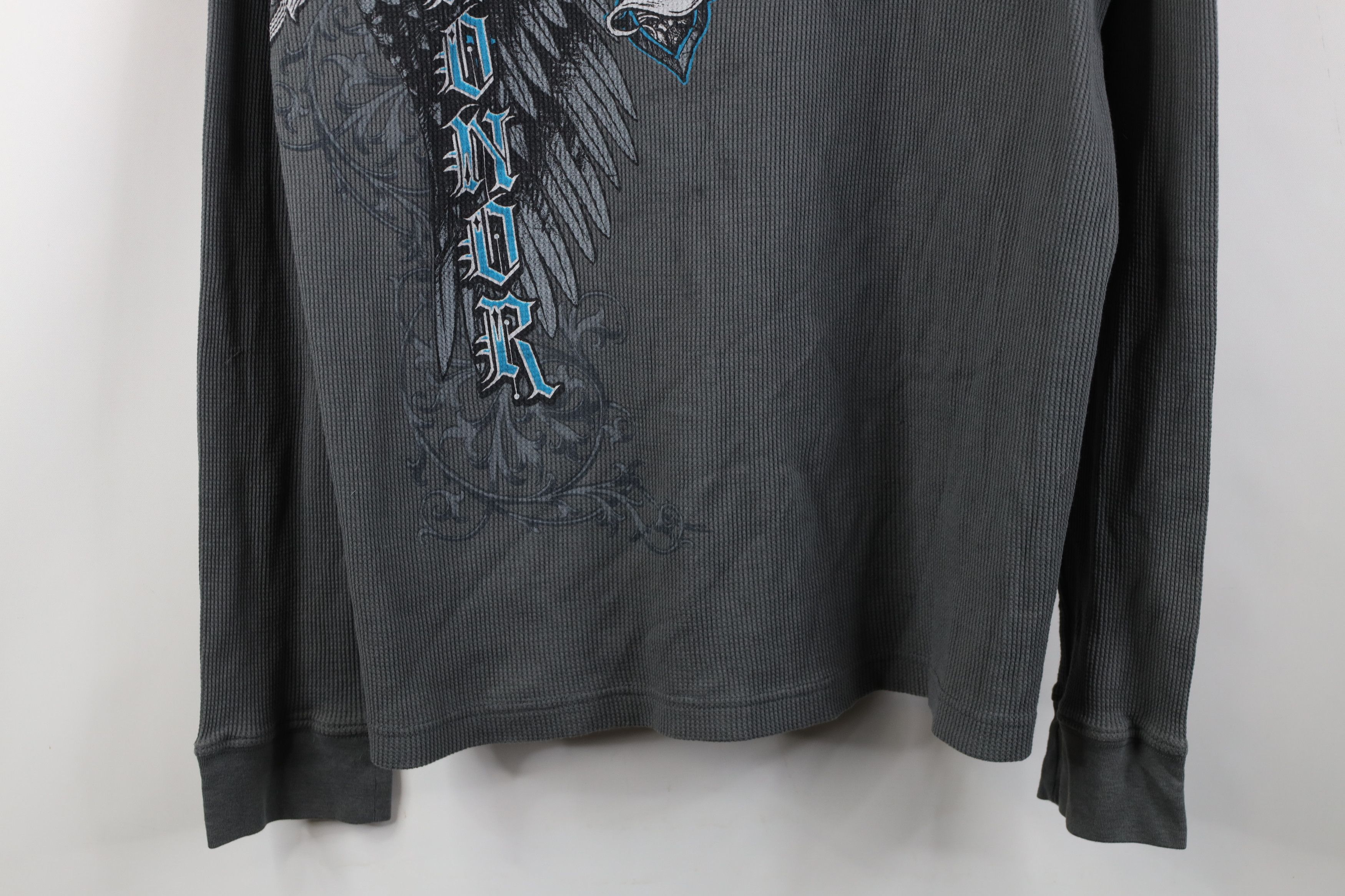Vintage Vintage Y2K Streetwear Cross Thermal Waffle Knit T-Shirt Size US XL / EU 56 / 4 - 3 Thumbnail