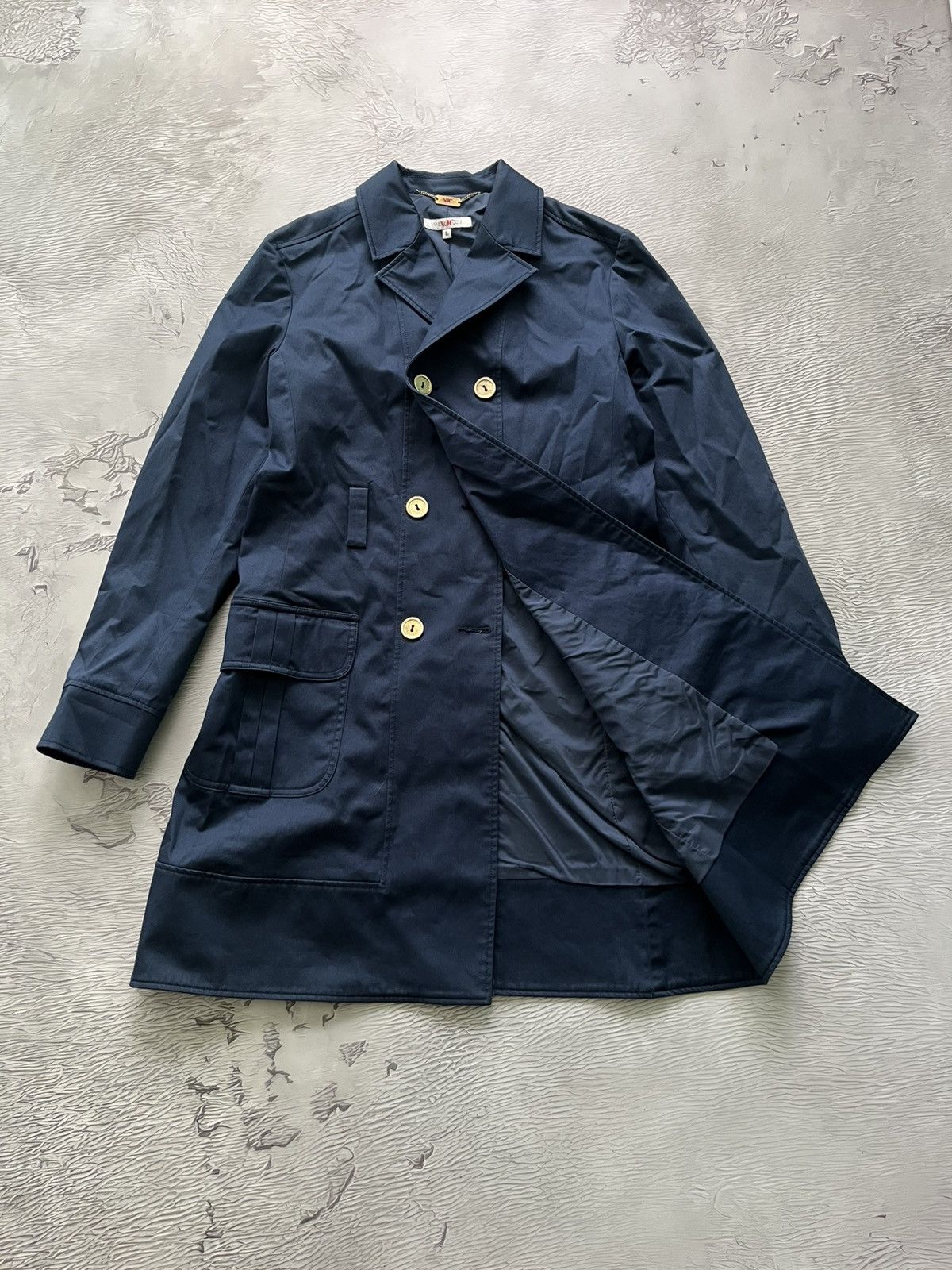 Versace Jeans Couture Versace Jeans Couture Double-Breasted Vintage Navy Coat Size L / US 10 / IT 46 - 3 Thumbnail