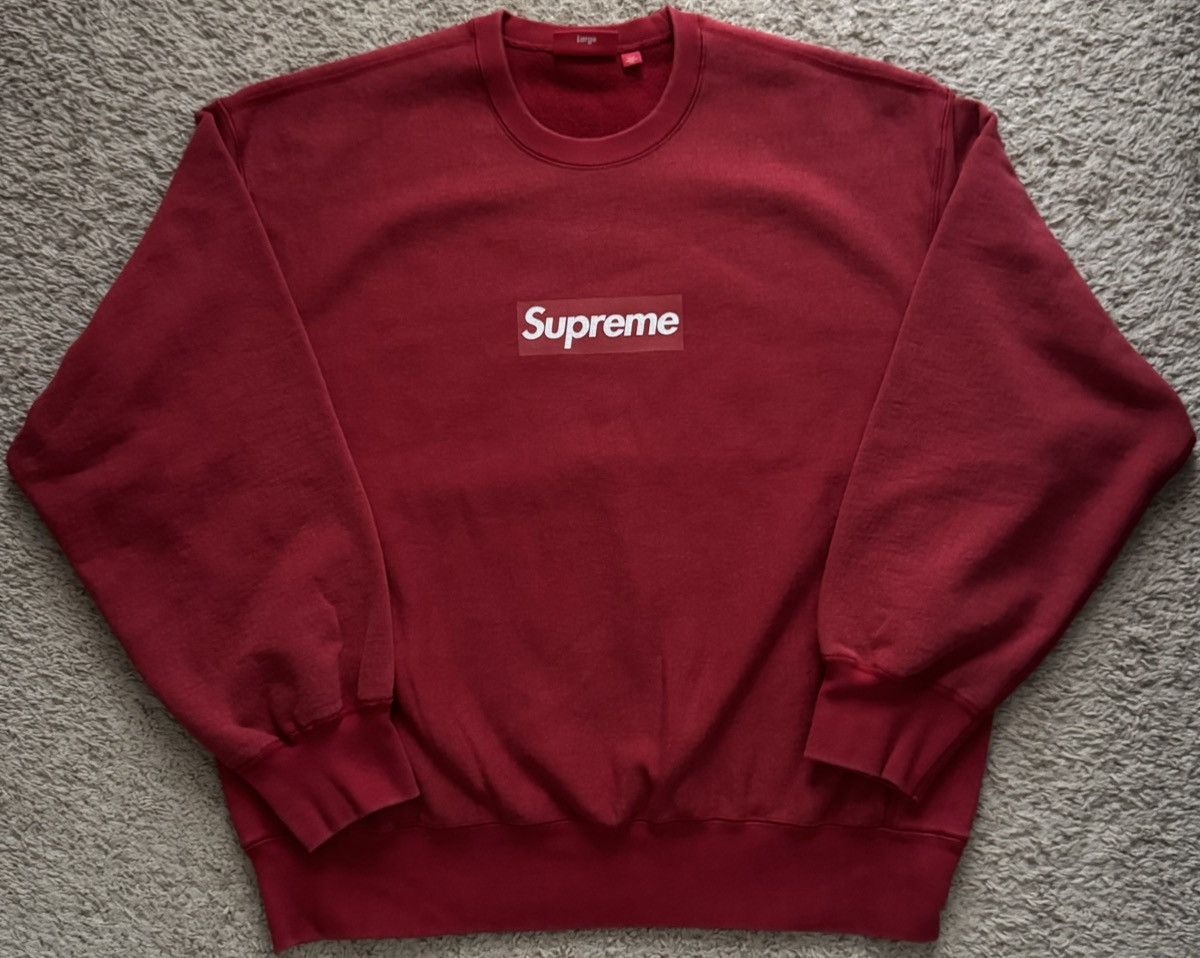 Supreme Supreme washed red box logo crewneck | Grailed 