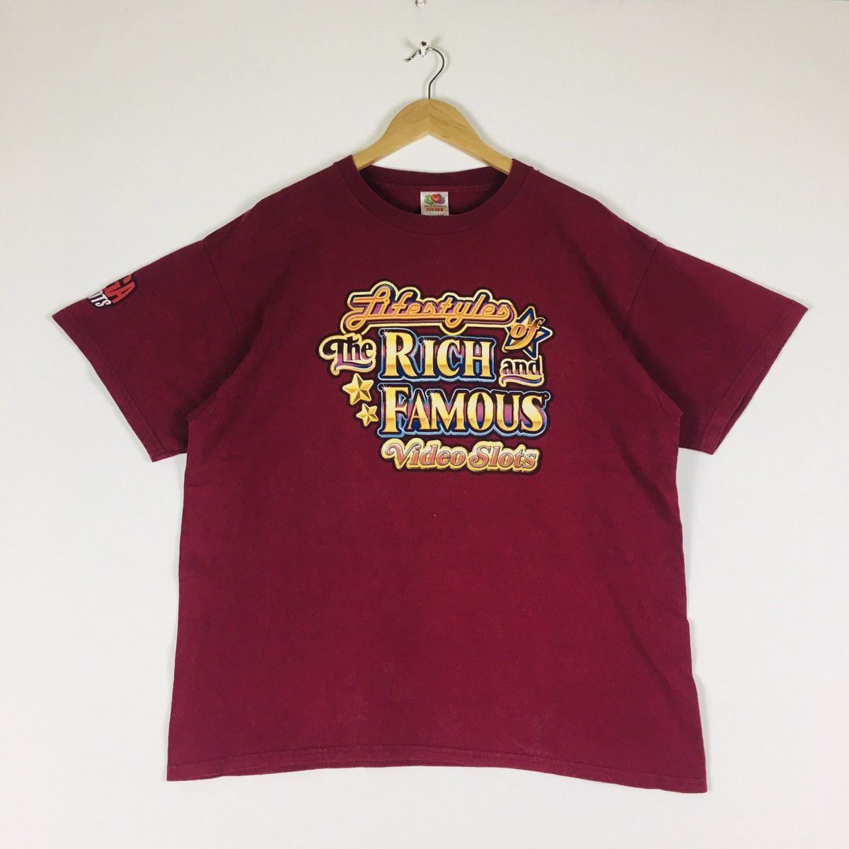 Fruit Of The Loom × Vintage Vintage Rich And Famous Video Slots Mega Jackpots Tee Size US L / EU 52-54 / 3 - 1 Thumbnail