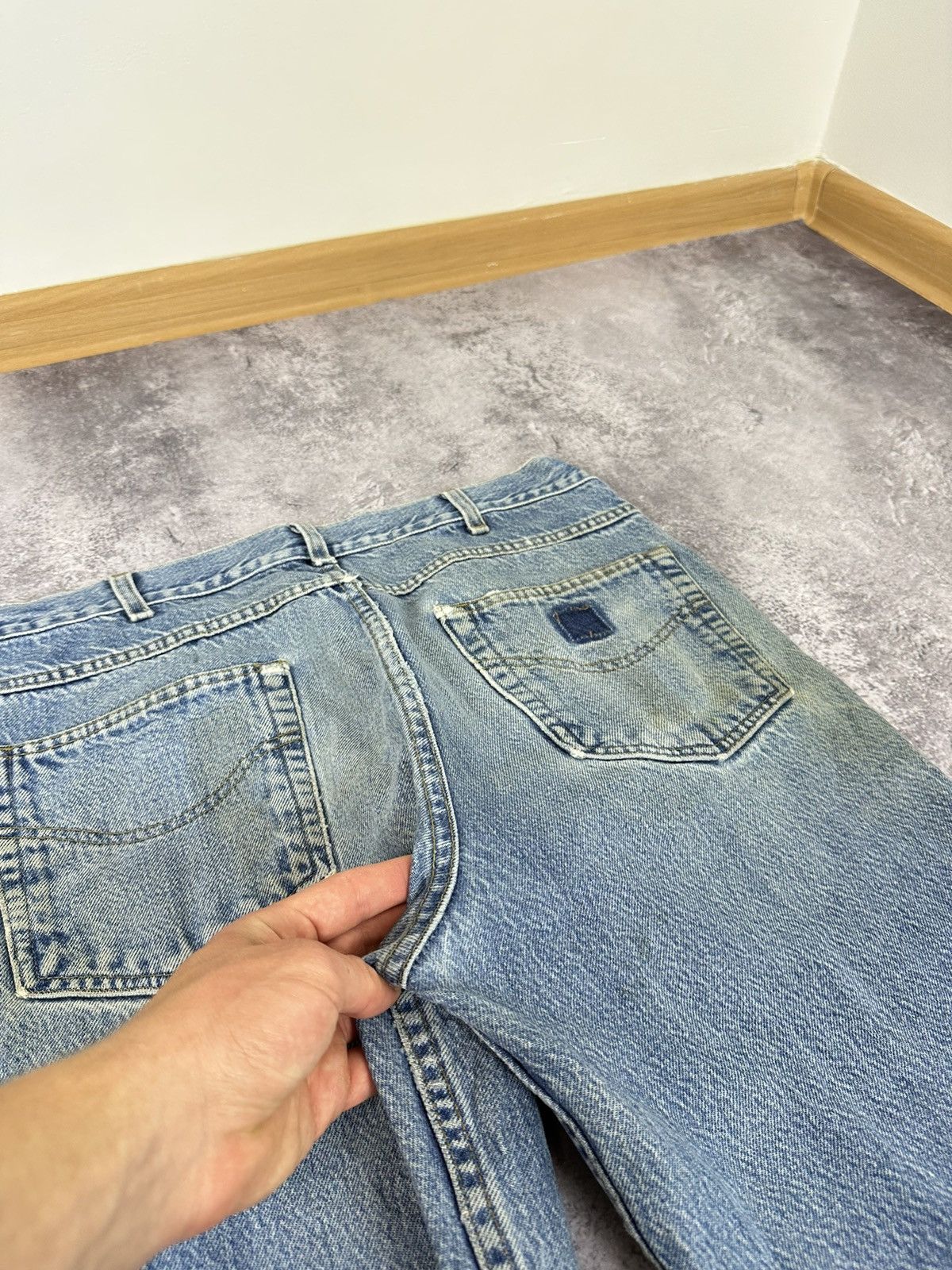 Carhartt Vintage Carhartt Light Blue Distressed Opium USA Work Jeans Size US 34 / EU 50 - 7 Thumbnail