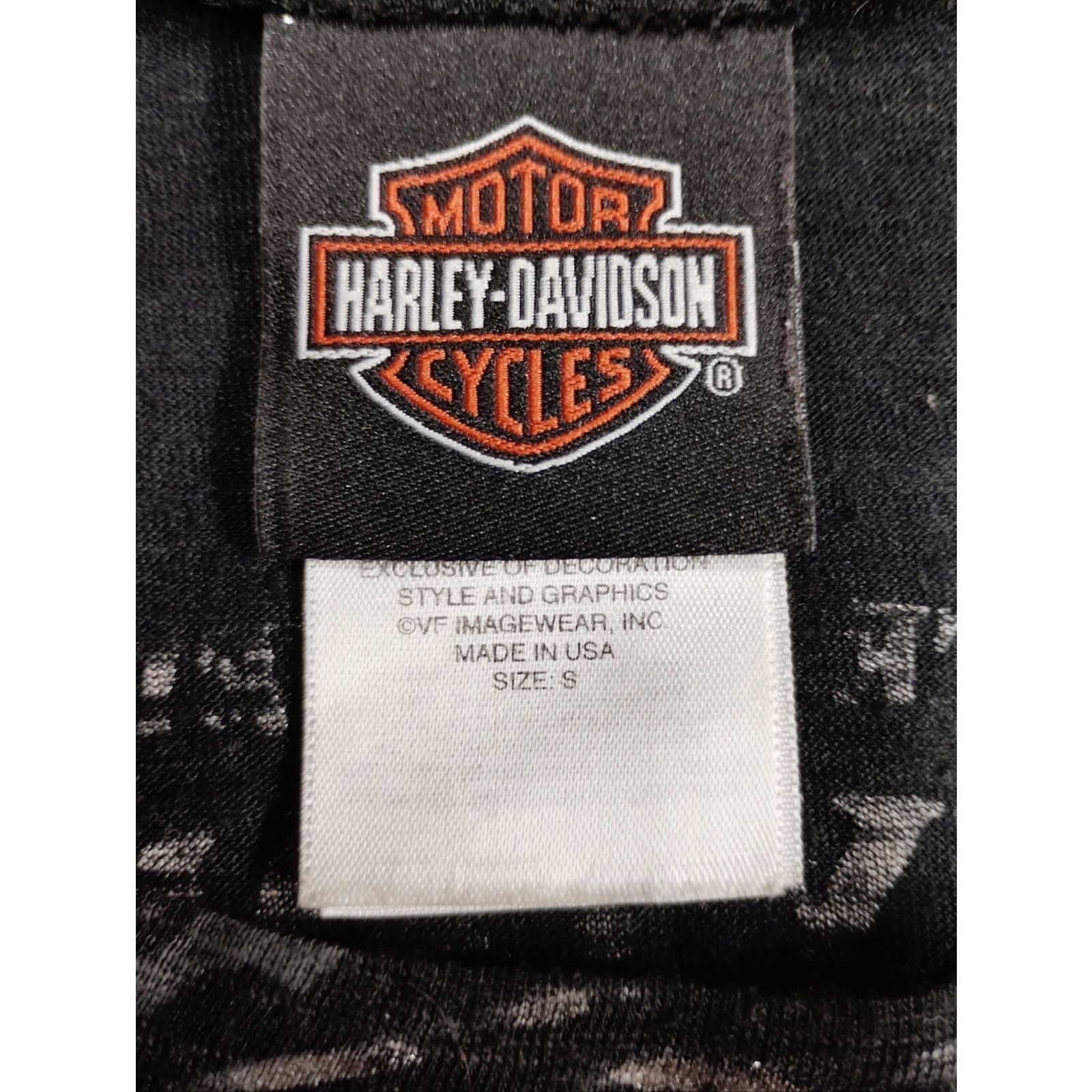 Harley Davidson Harley-Davidson Black Curved Hem Tee White Feather Graphic Size S / US 4 / IT 40 - 3 Thumbnail