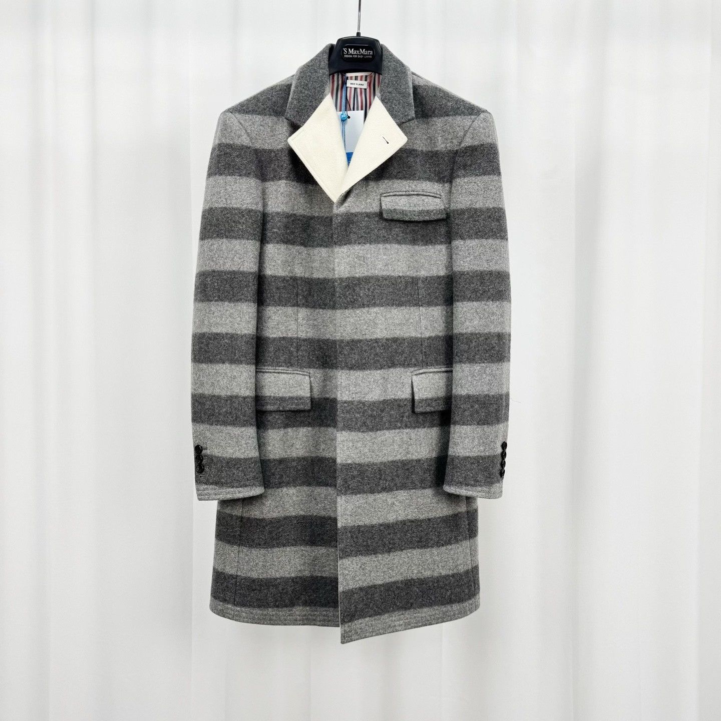 Thom Browne Thom Browne Wool Striped Shoulder Pad Coat Size US M / EU 48-50 / 2 - 1 Thumbnail