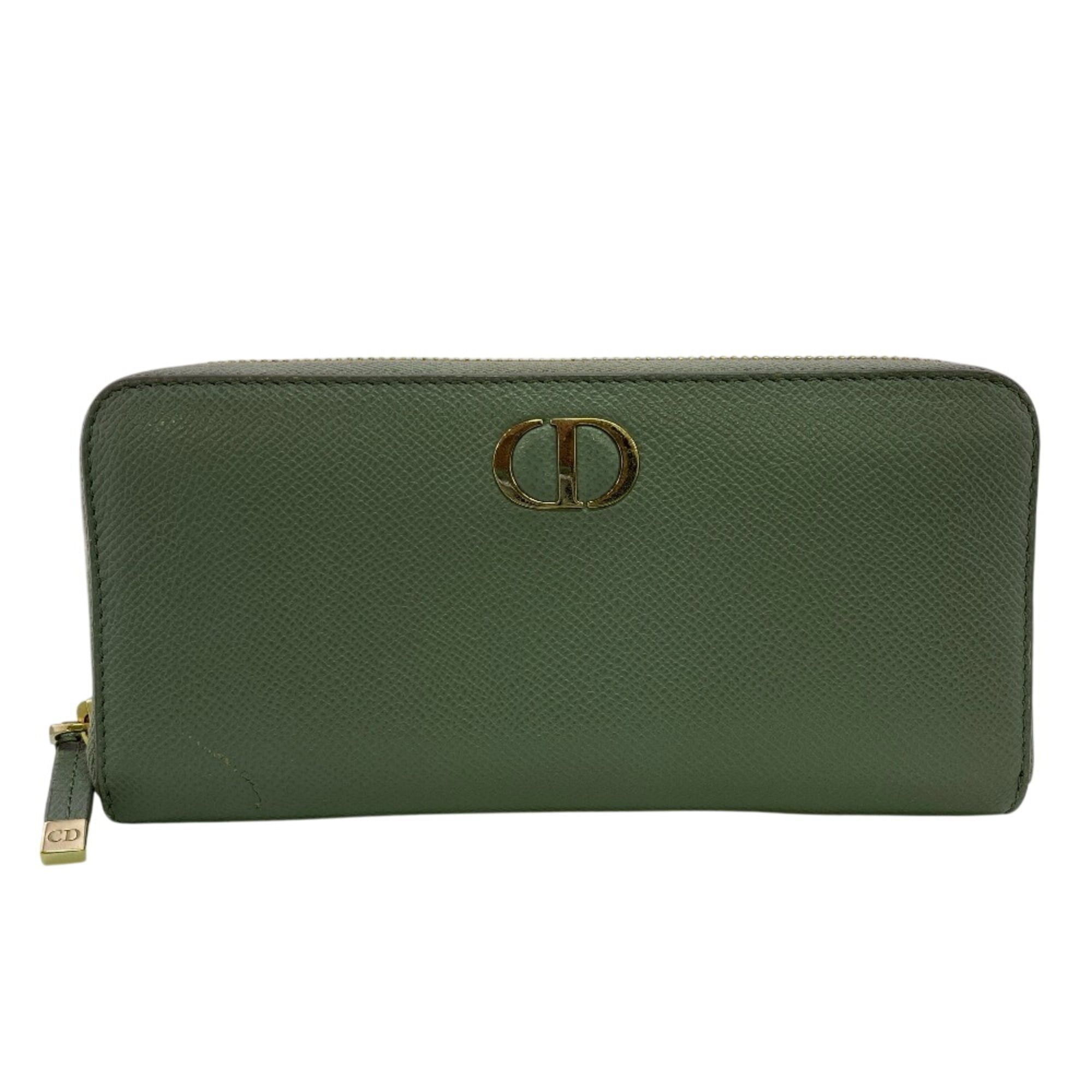 Dior Christian Dior Montaigne Round Zip Wallet Long Wallet, Gray Size ONE SIZE - 1 Thumbnail