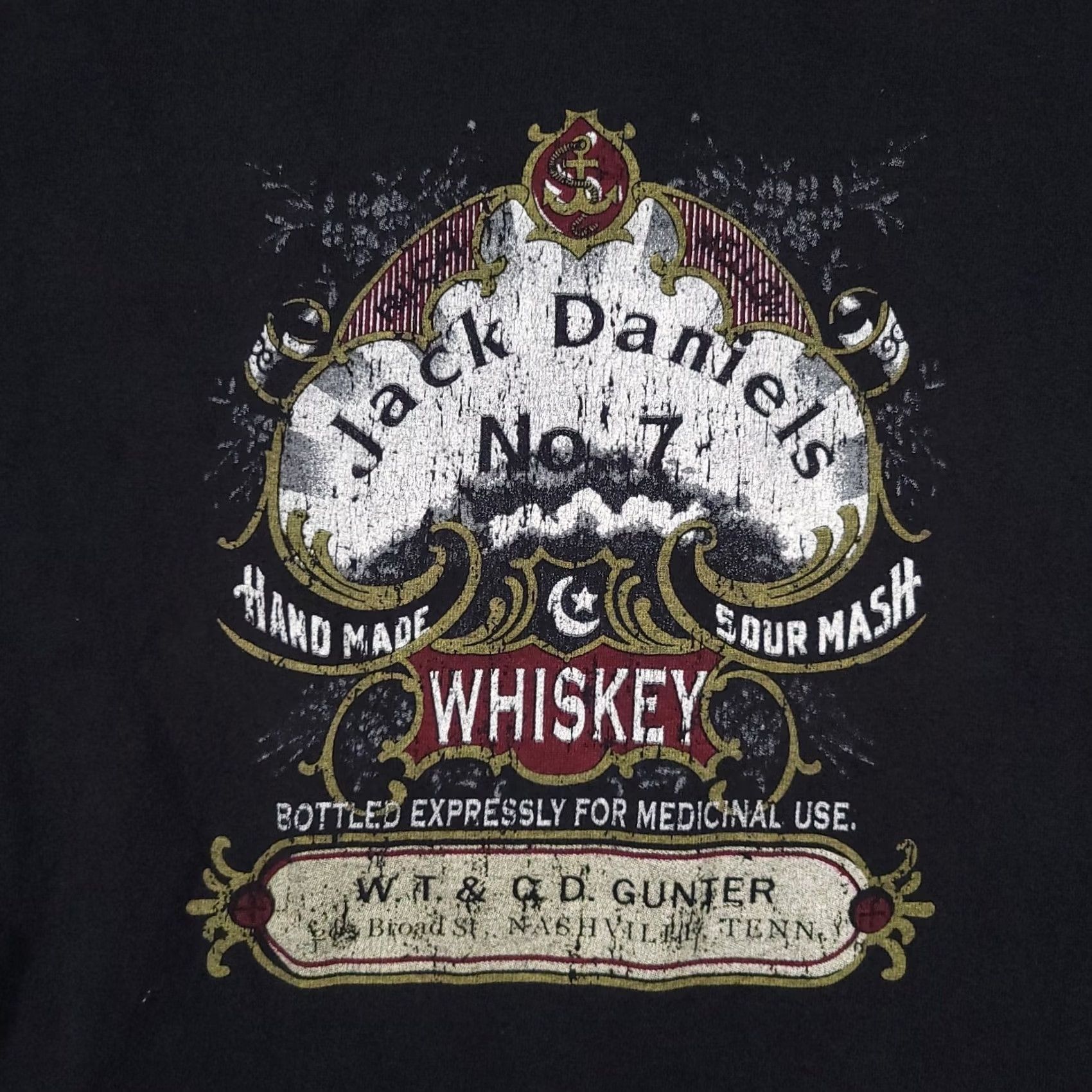 J Brand VINTAGE Jack Daniels Old No 7 Brand Graphic T-Shirt Women's Large Black Whisky Grunge Ladies Shirt Size L / US 10 / IT 46 - 4 Thumbnail