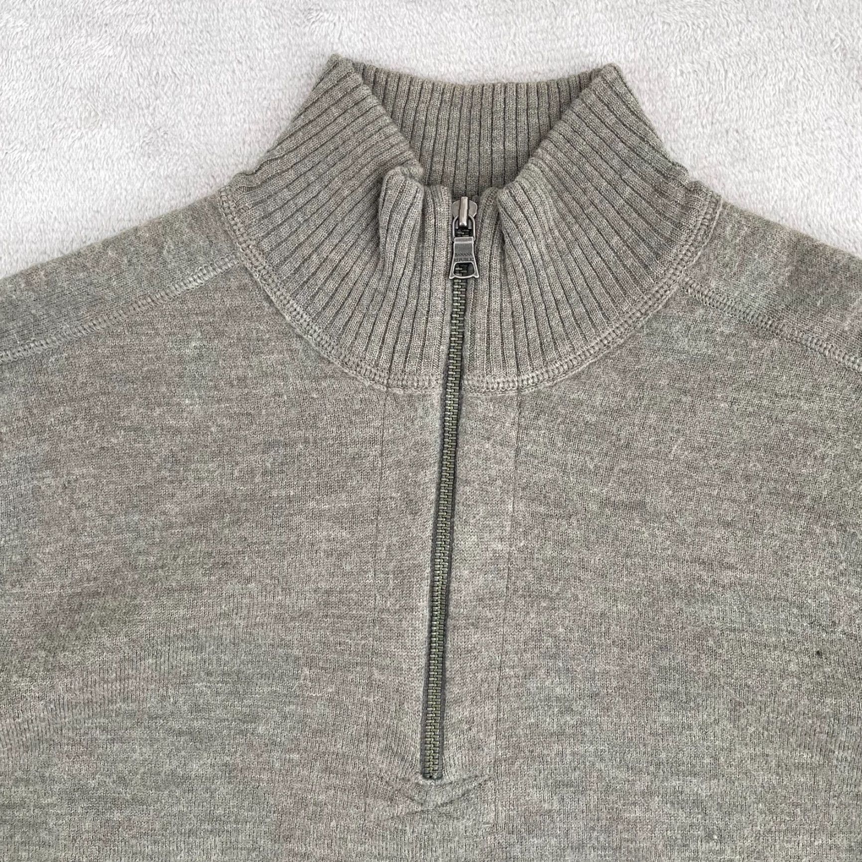 Banana Republic Banana Republic 1/4 Zip Sweater Men XL Grey 100% Wool Mock Neck LS NWOT Size US XL / EU 56 / 4 - 3 Thumbnail