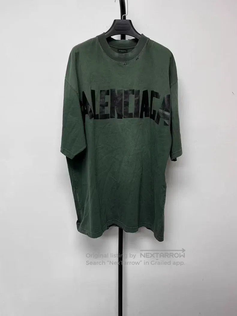 Balenciaga Letter Logo Print Ribbed Knit Short Sleeve T-Sh