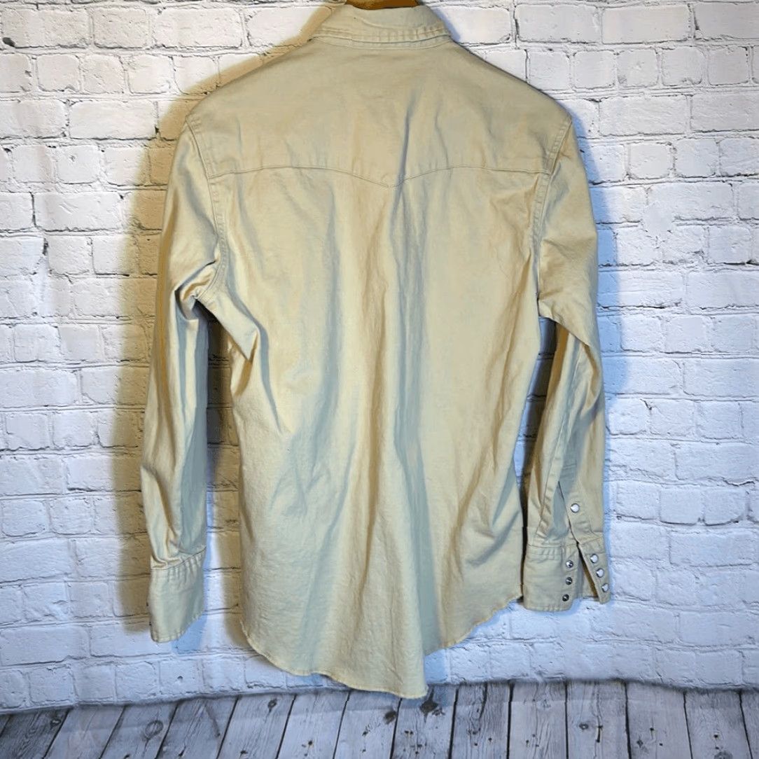 Wrangler Wrangler Shirt Men Medium M Cream Multicolor Pearl Snap Soft Premium Performance Advanced Comfort Long Sleeve Button-Up Size US M / EU 48-50 / 2 - 5 Thumbnail