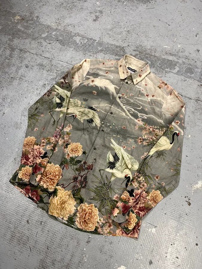 Dolce & Gabbana 2010s Dolce & Gabbana Floral Print Fantasy Shirt Size US M / EU 48-50 / 2 - 4 Thumbnail