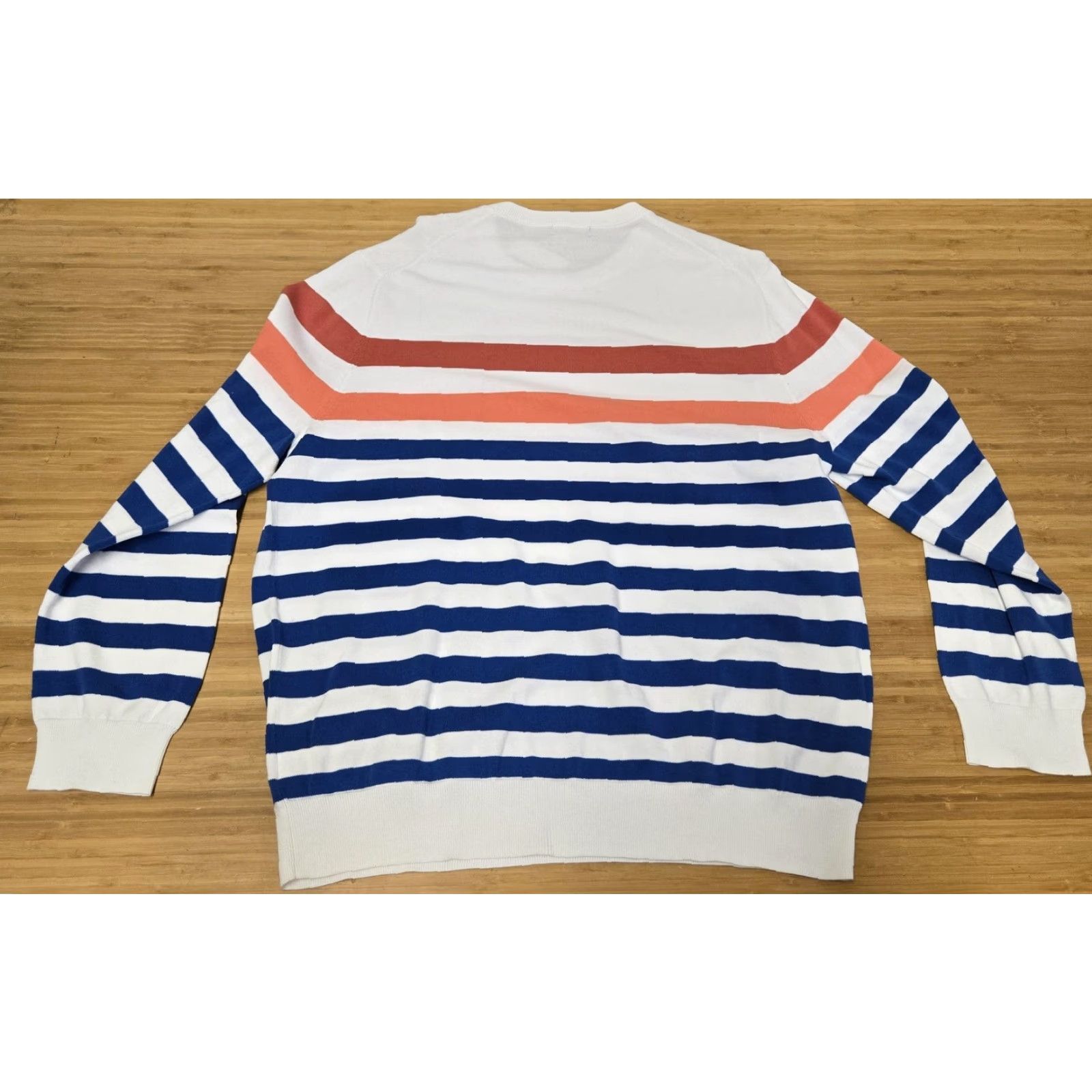 Brooks Brothers Brooks Brothers Sweater Mens 2XL White Blue Striped Crewneck Long Sleeve Knit Size US XXL / EU 58 / 5 - 6 Thumbnail
