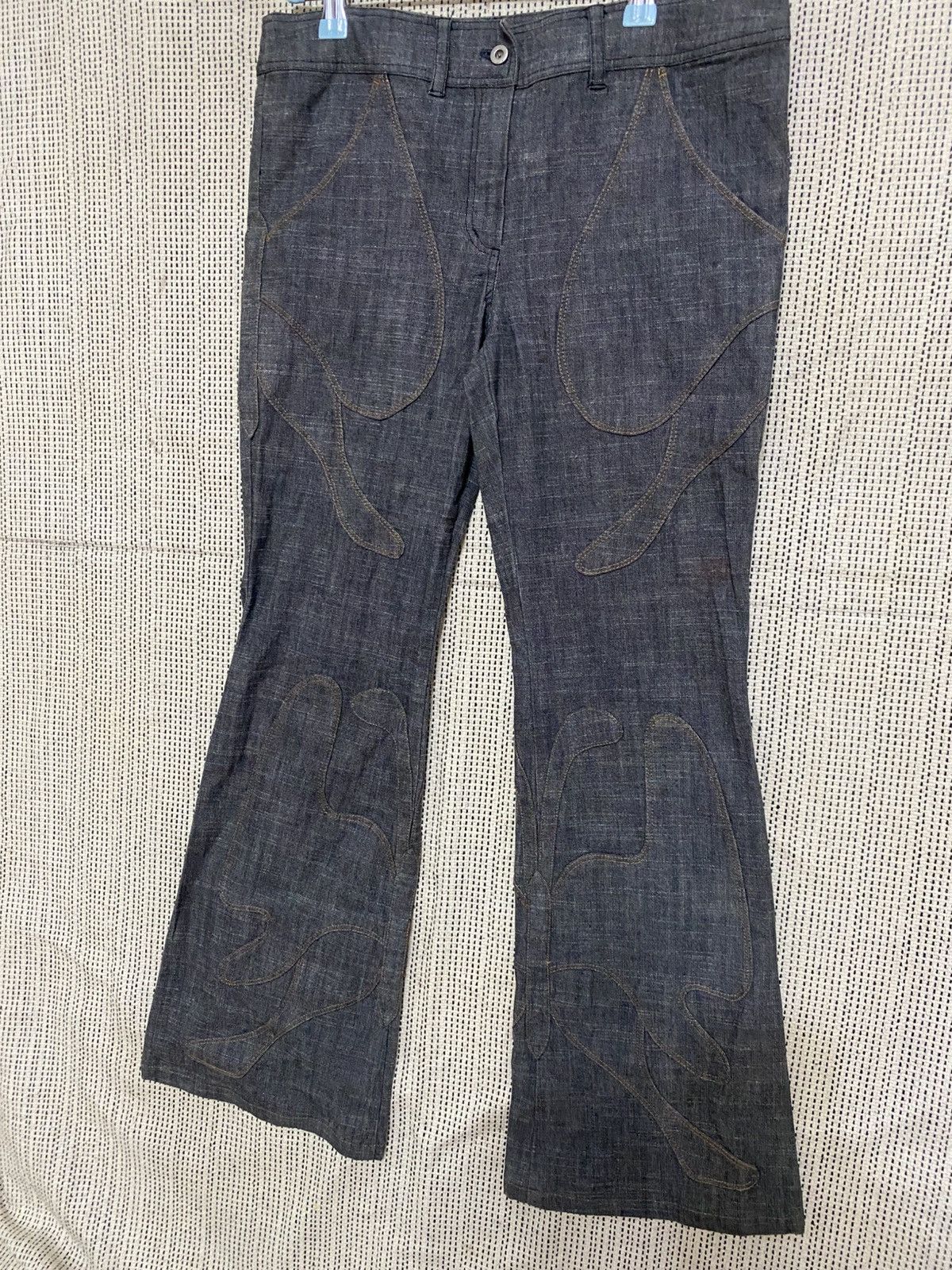 Japanese Brand LA TENDA WAXED BLACK BOOTCUT DENIM NICE DESIGN VERY RARE Size 31" - 2 Thumbnail