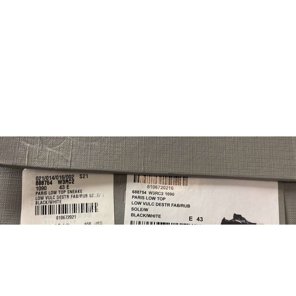Balenciaga o1rshd1 Paris Low-Top Sneakers in Black/White Size US 10 / EU 43 - 22 Thumbnail
