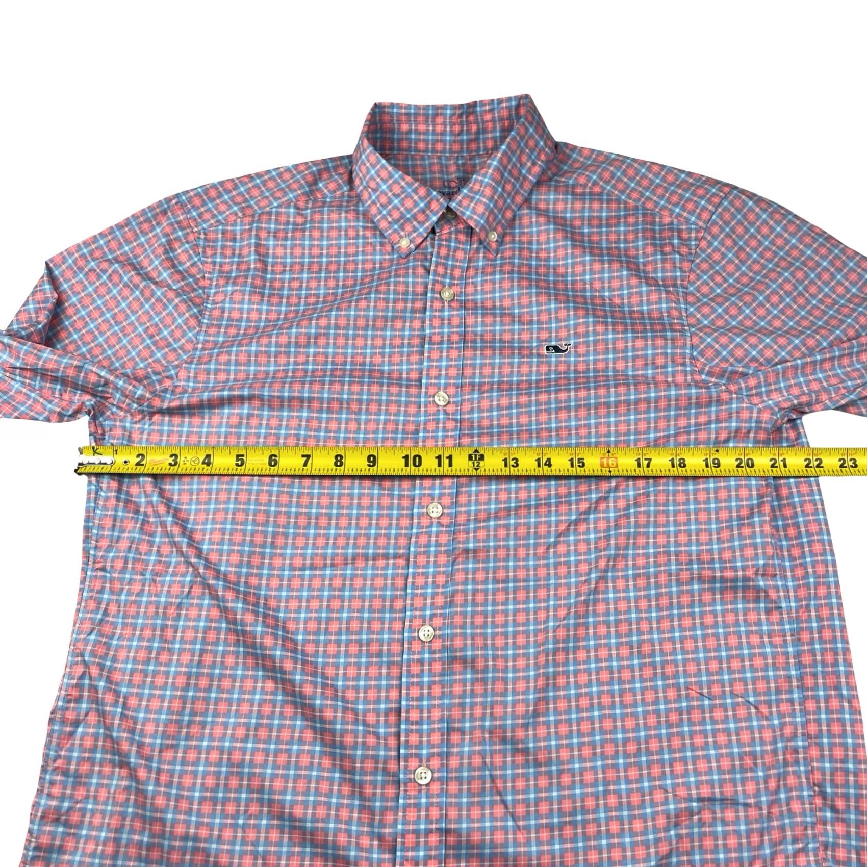 Vineyard Vines Vineyard Vines Shirt Mens M Blue Men Performance Classic Whale Pink Plaid Size US M / EU 48-50 / 2 - 6 Thumbnail