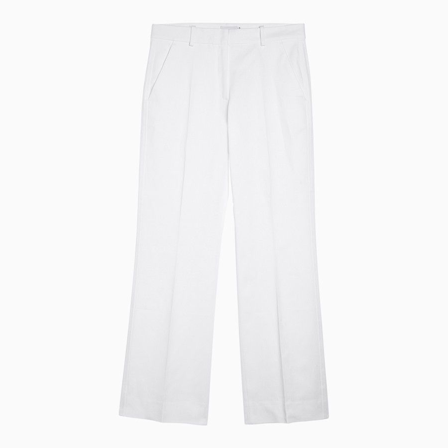 Calvin Klein o1d2blof0824 Viscose Blend Regular Trouser in White Size 28" / US 6 / IT 42 - 1 Thumbnail