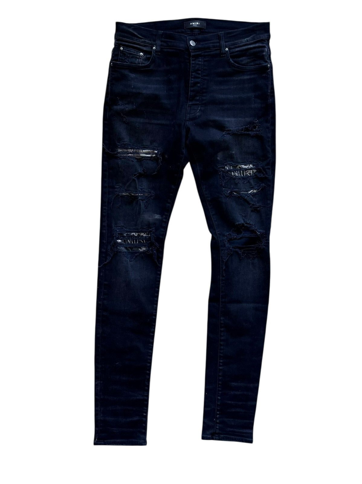 Amiri Amiri Ripped Black Jeans Size 34 ($1295 Retail) Size US 34 / EU 50 - 1 Thumbnail