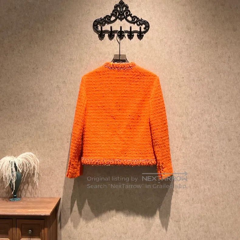 Valentino Valentino Orange tweed sequin Chanel-style shorts jacket Size S / US 4 / IT 40 - 3 Thumbnail