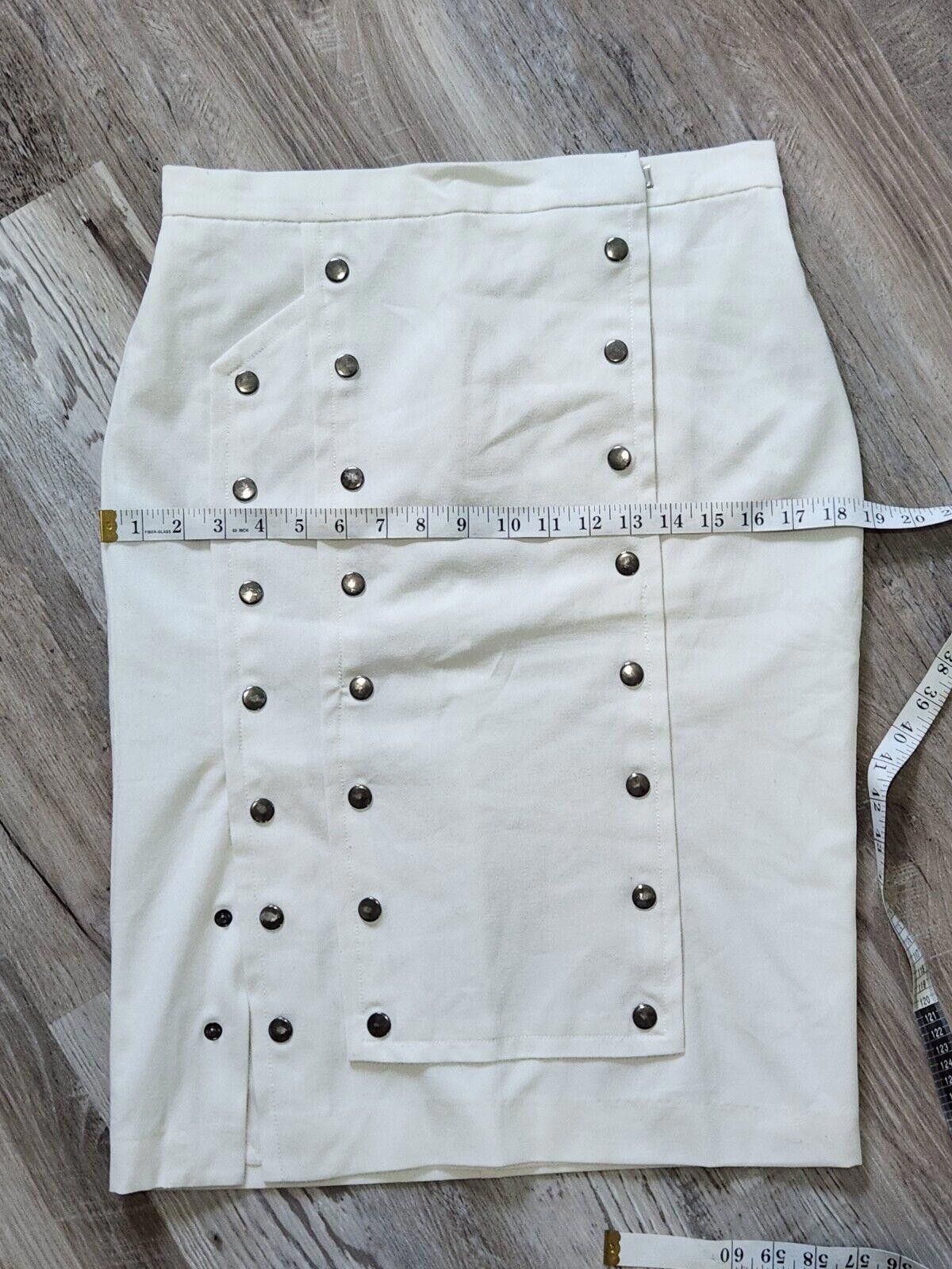 Venus Venus Skirt White Steampunk Pencil Sheath Straight 8 stretch Size 30" / US 8 / IT 44 - 7 Thumbnail