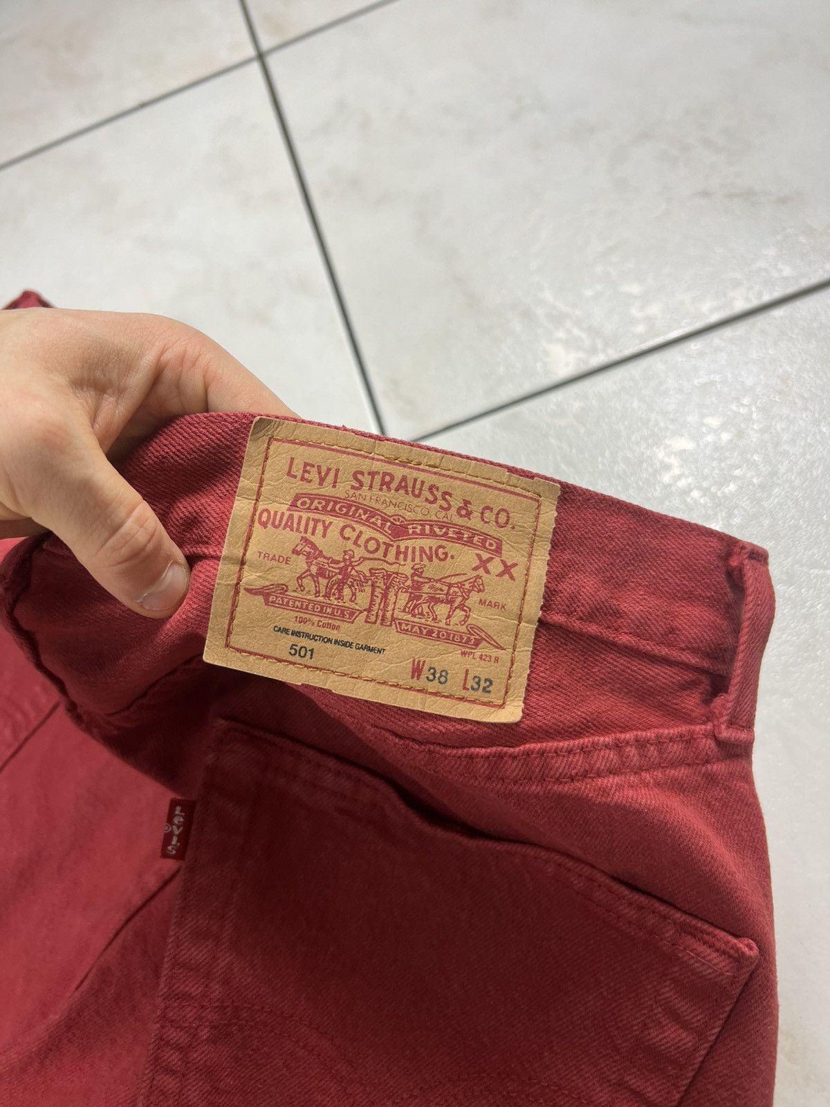Levi's Vintage 90s Levi’s 501 red denim classic devil jeans pants Size US 38 / EU 54 - 16 Thumbnail