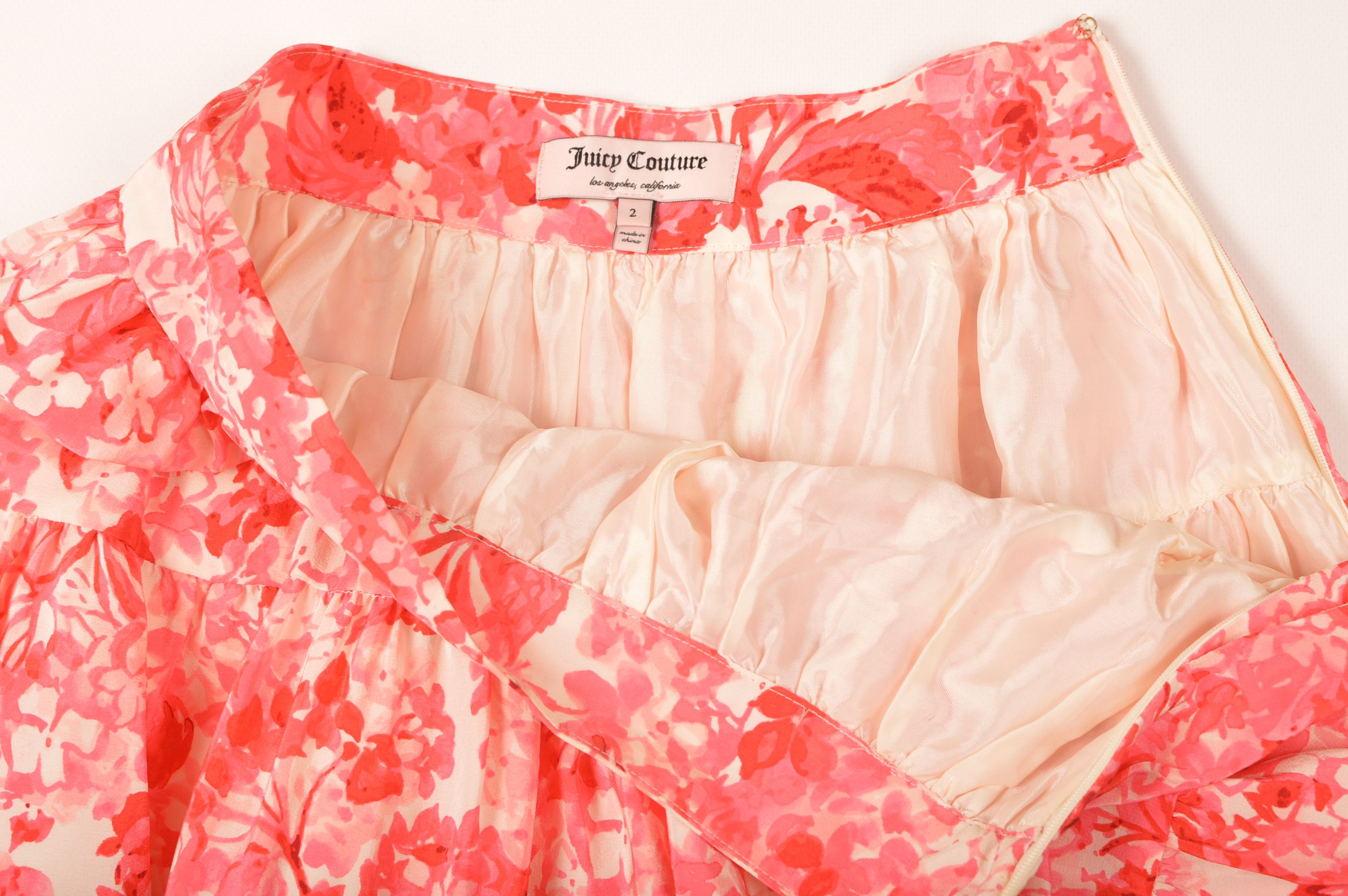 Juicy Couture Juicy Couture Silk Floral Print Midi Skirt Size 26" / US 2 / IT 38 - 3 Thumbnail