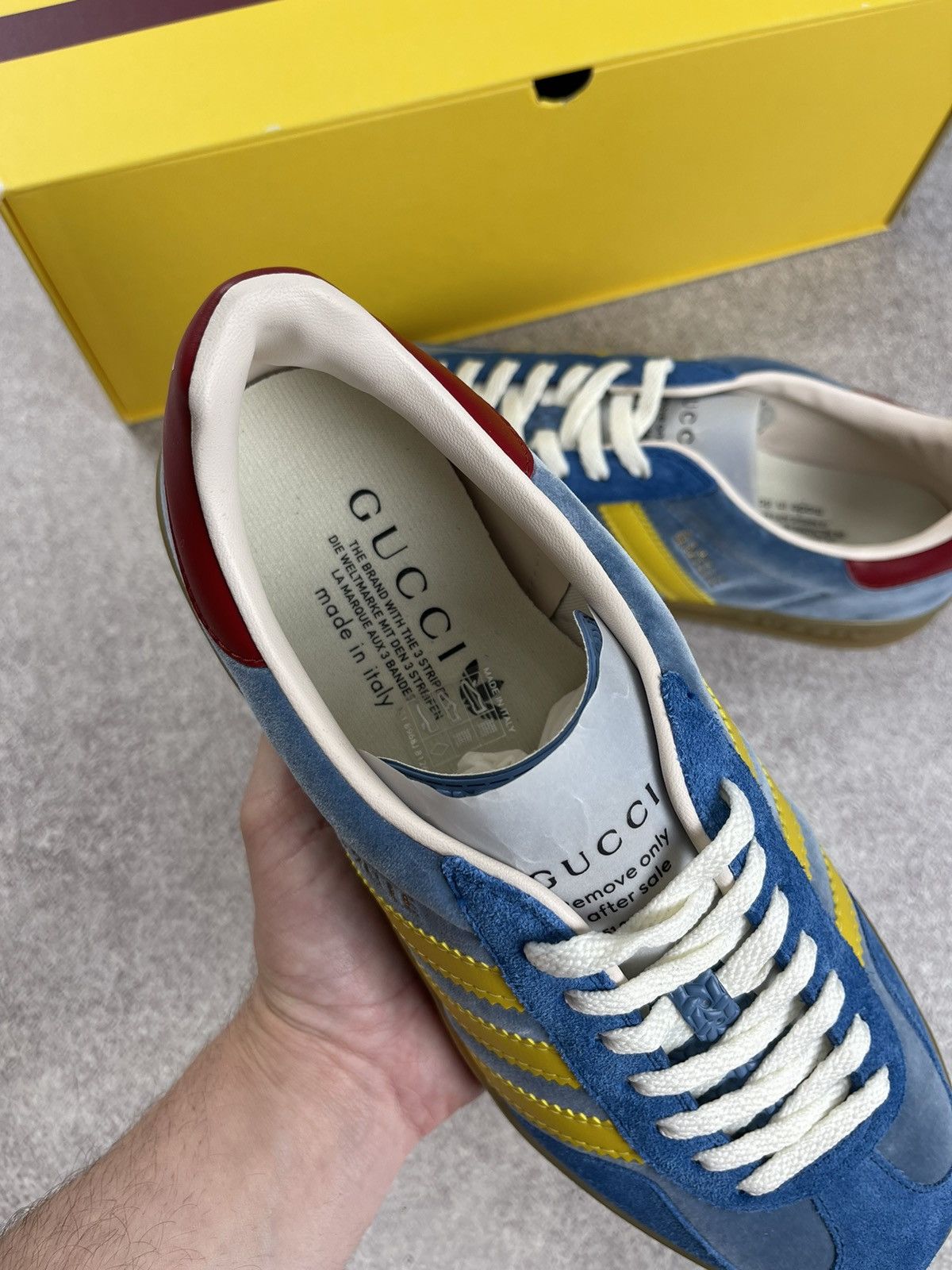 Gucci Adidas x Gucci Gazelle Blue/Yellow Size US 8.5 Size US 8.5 / EU 41-42 - 13 Thumbnail