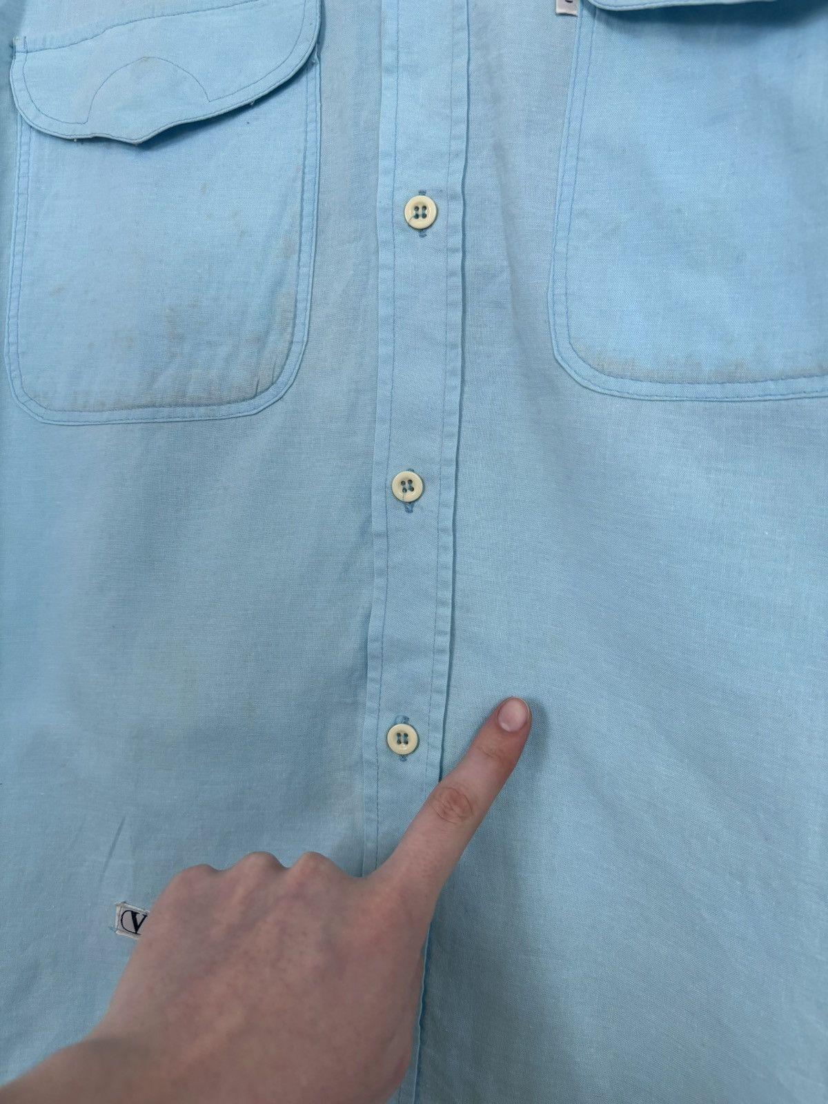 Valentino Vintage 1990s Valentino Jeans Men’s Blue Long Sleeve Shirt Size US M / EU 48-50 / 2 - 11 Thumbnail