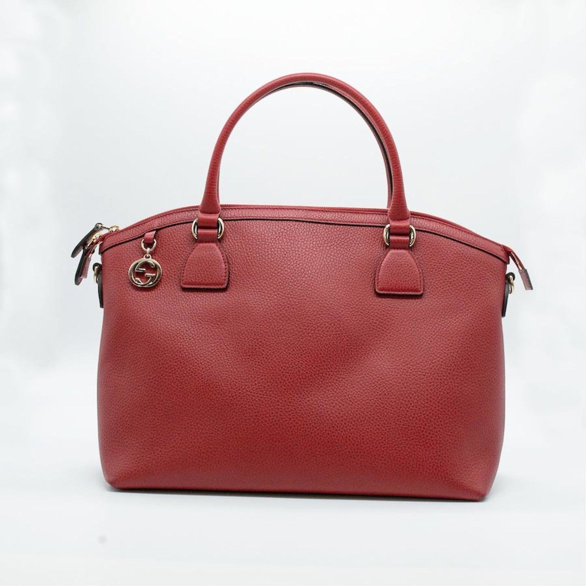 Gucci GUCCI Handbag GG Charm Leather Red Gold Women s 449660 PD219 Grailed