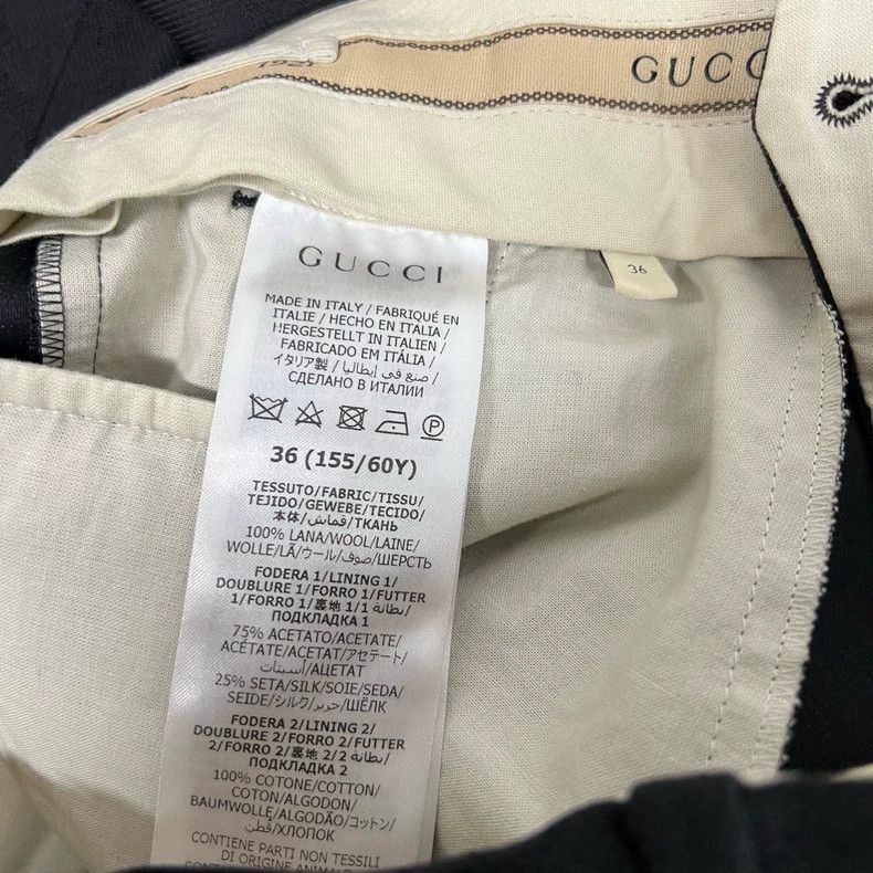 Gucci Gucci Wool WideLeg Pants in Black-2506 Size 35" - 7 Thumbnail