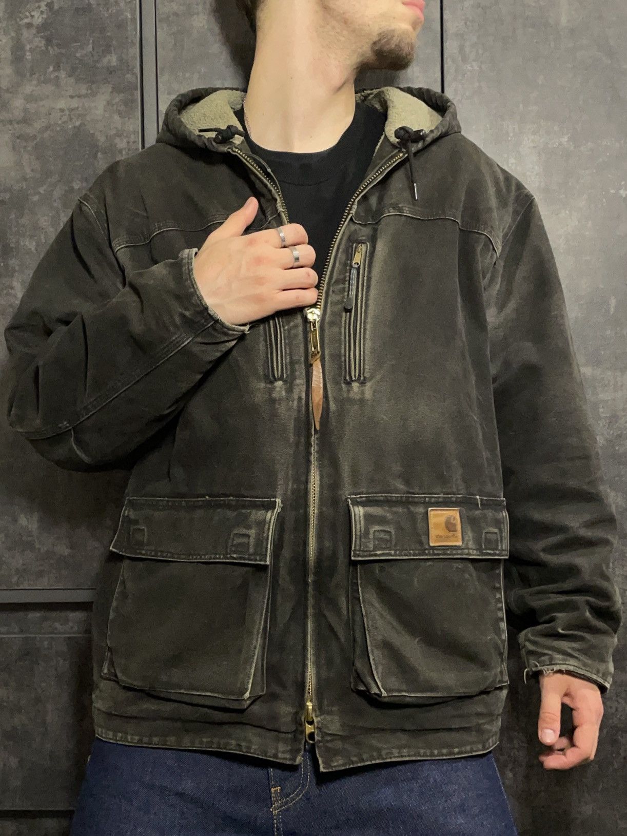 Carhartt Sick Vintage Carhartt C95 Faded Jacket Detroit Active RRL Ys Size US L / EU 52-54 / 3 - 4 Thumbnail