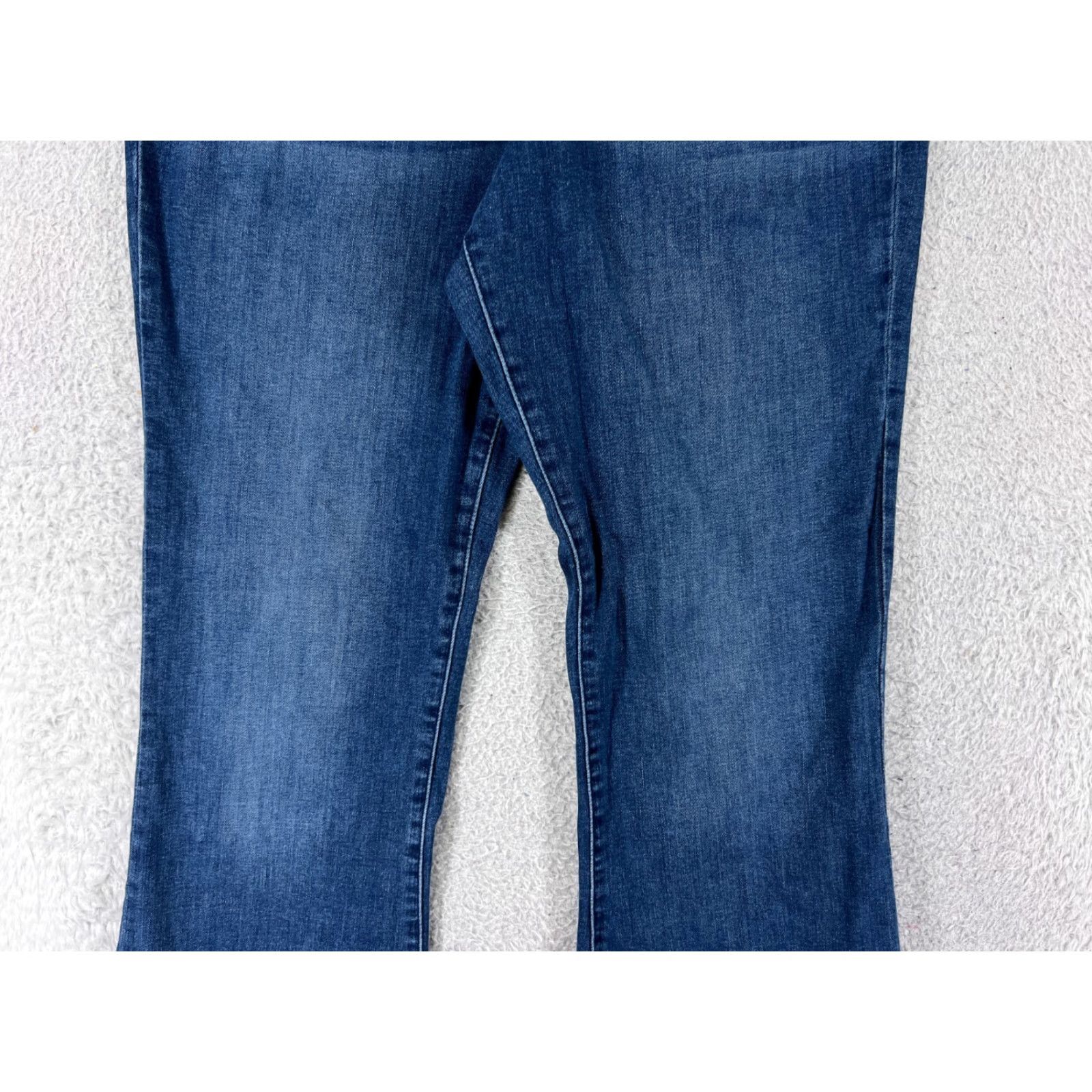 Lucky Brand VINTAGE Lucky Brand Jeans Juniors 14 Blue Denim Flared High Rise 5-Pocket Cotton Distressed Raw Hem Womens Girls Smalls? Size 36" / US 14 / IT 50 - 6 Thumbnail