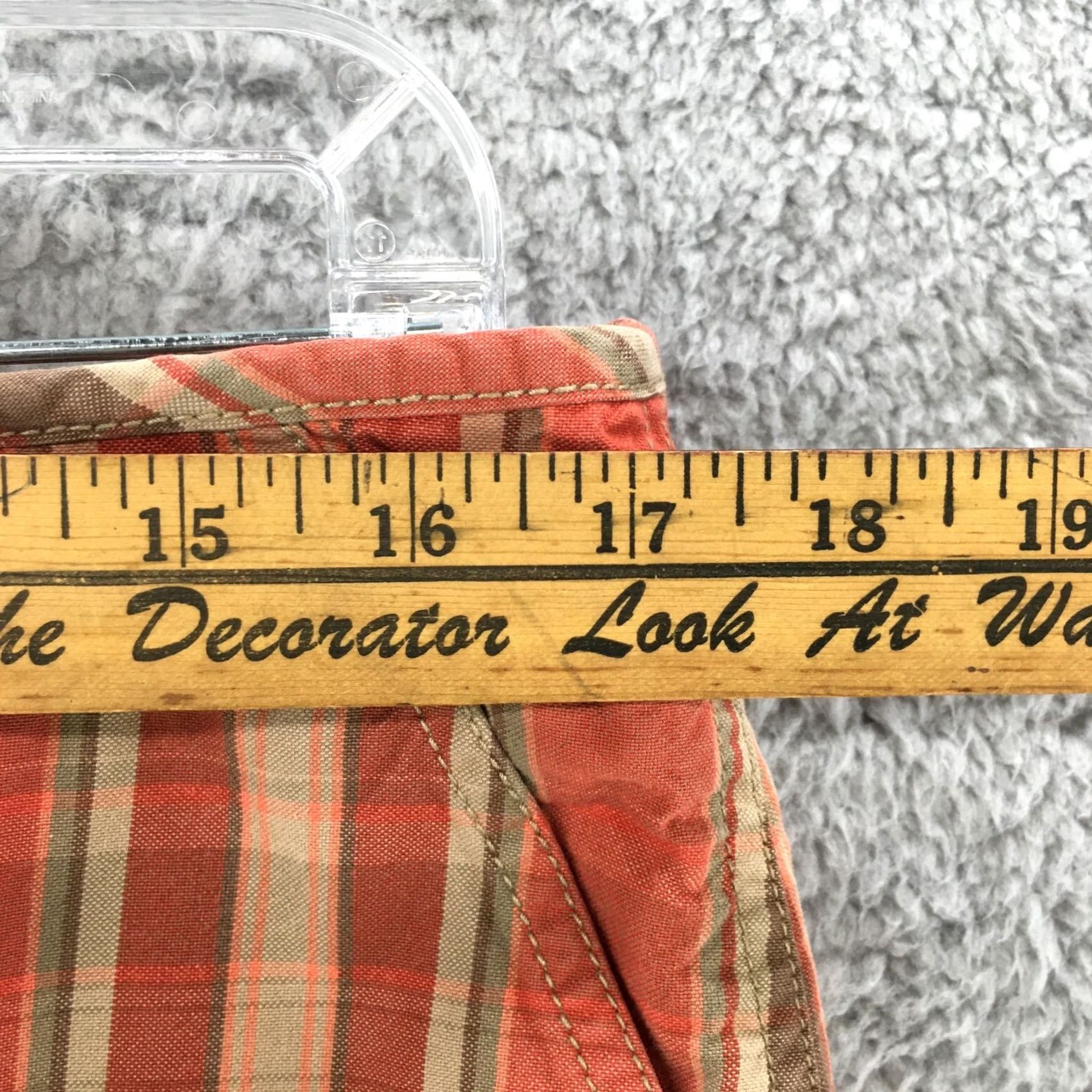 Eddie Bauer Eddie Bauer Cargo Skirt Womens 16 Midi Orange Plaid Cotton Zipper Pockets Size 38" / US 16 / IT 52 - 5 Thumbnail