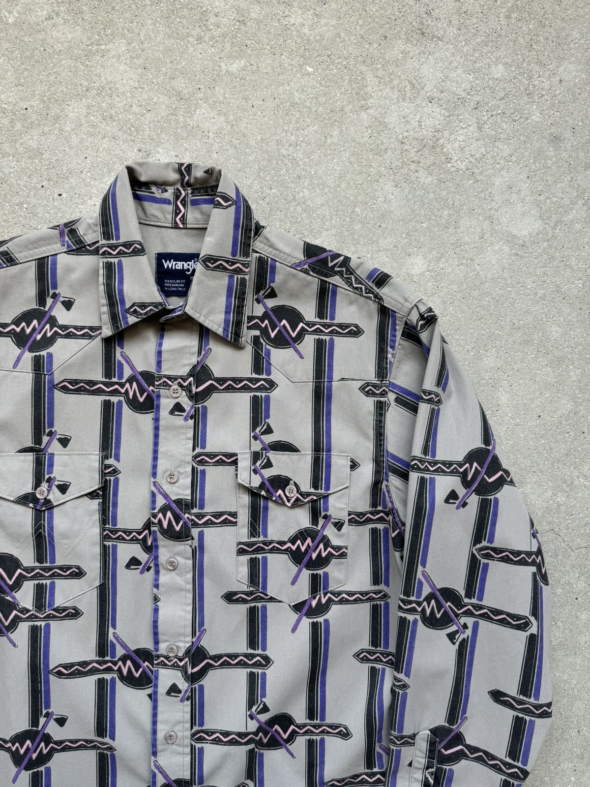 Vintage × Wrangler Vintage Wrangler Aztek Cowboy Shirt Size US XL / EU 56 / 4 - 3 Thumbnail