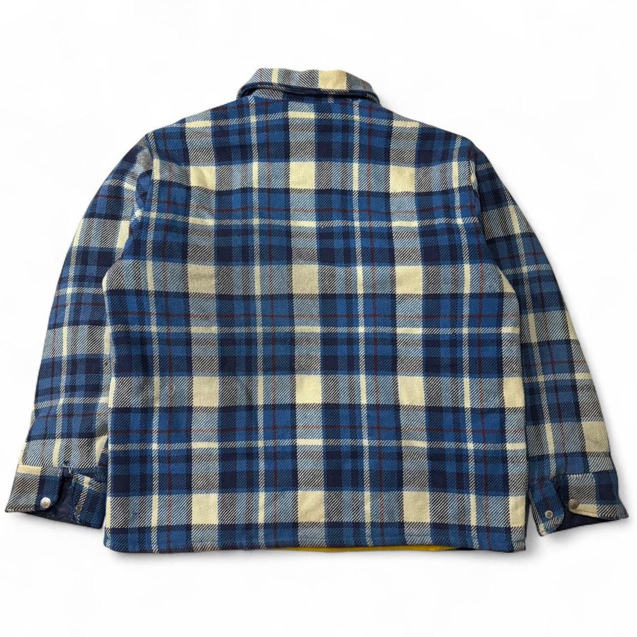 Vintage Vintage 70s Plaid Blue Wool Blend Full Zip Shacket Jacket Size US L / EU 52-54 / 3 - 9 Thumbnail